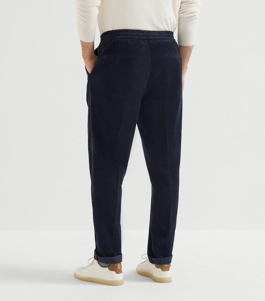 Brunello Cucinelli Mens Cotton Drawstring Trousers Navy Image 5