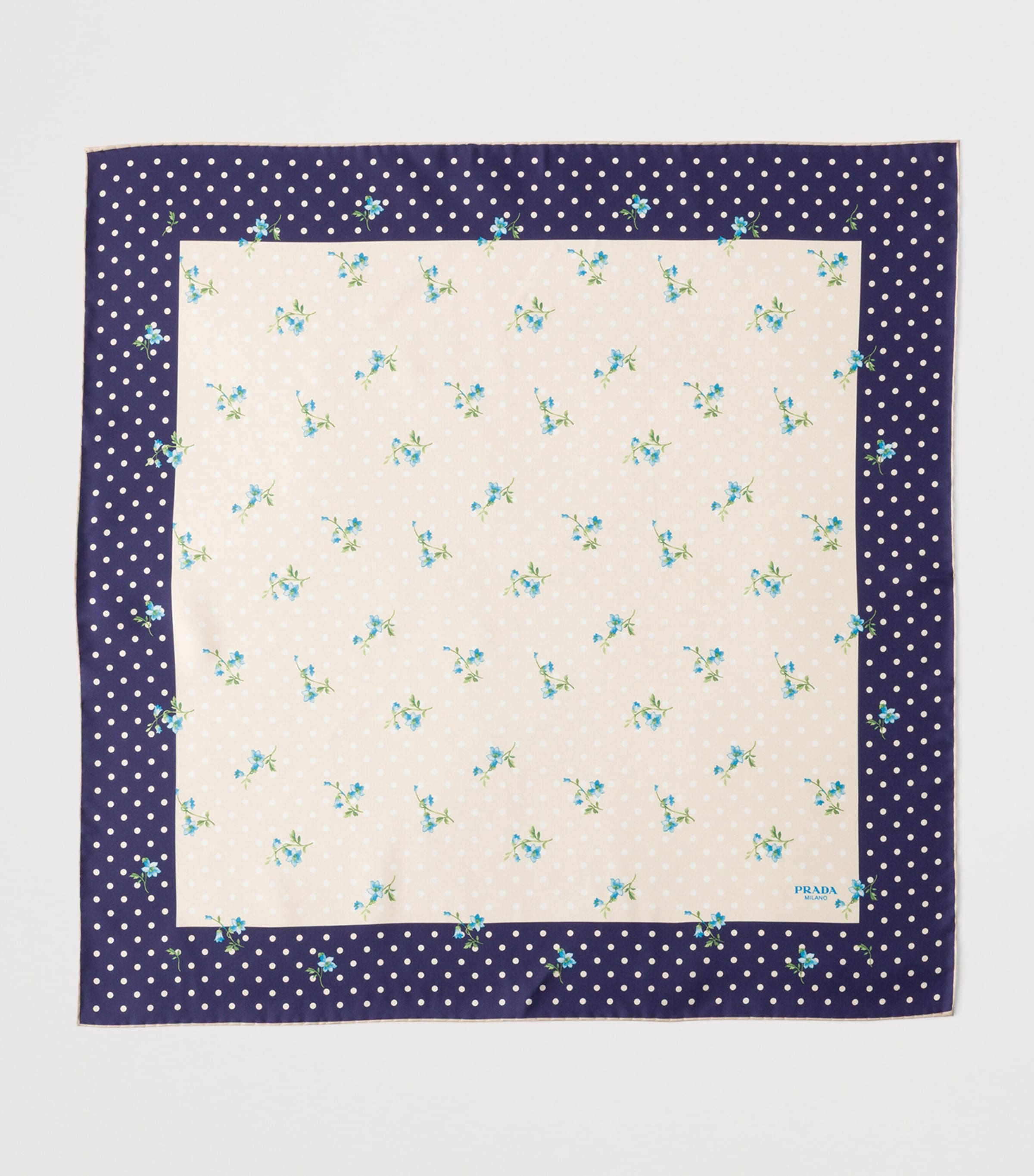 Prada Silk Twill Printed Scarf Neutral Image 2
