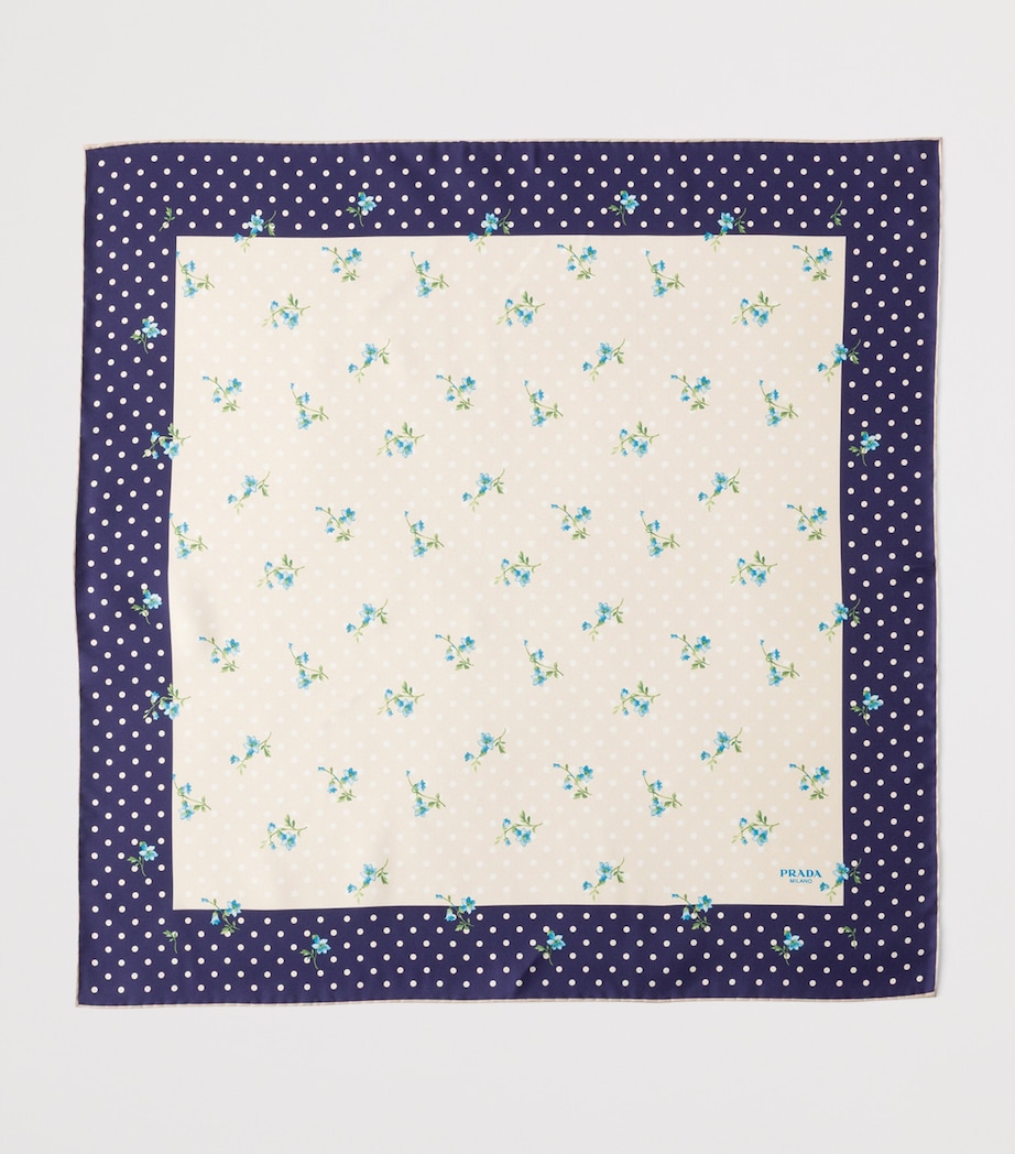 Prada Silk Twill Printed Scarf Neutral Image 2