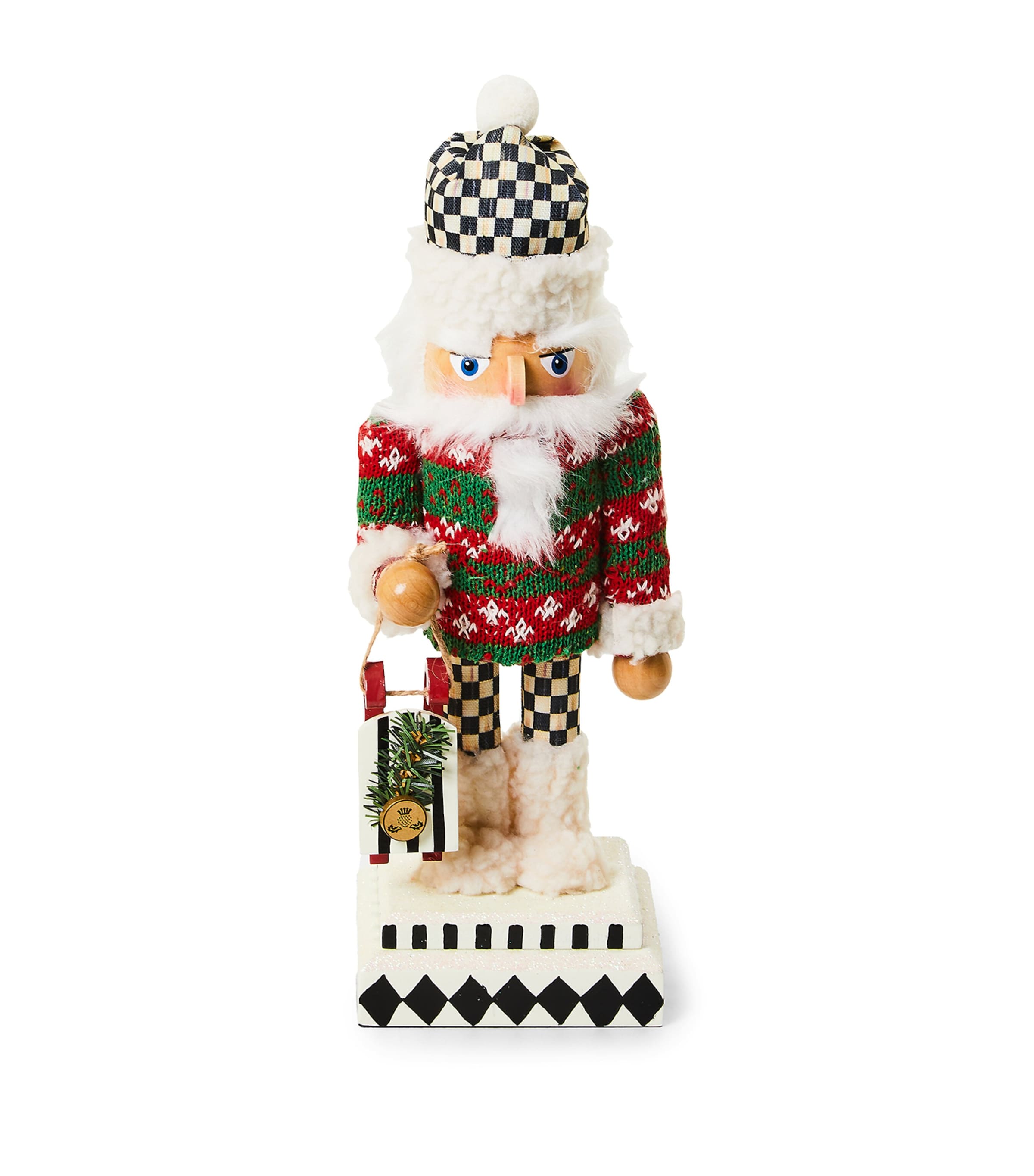 Mackenzie-childs Cozy Nutcracker Ornament In White