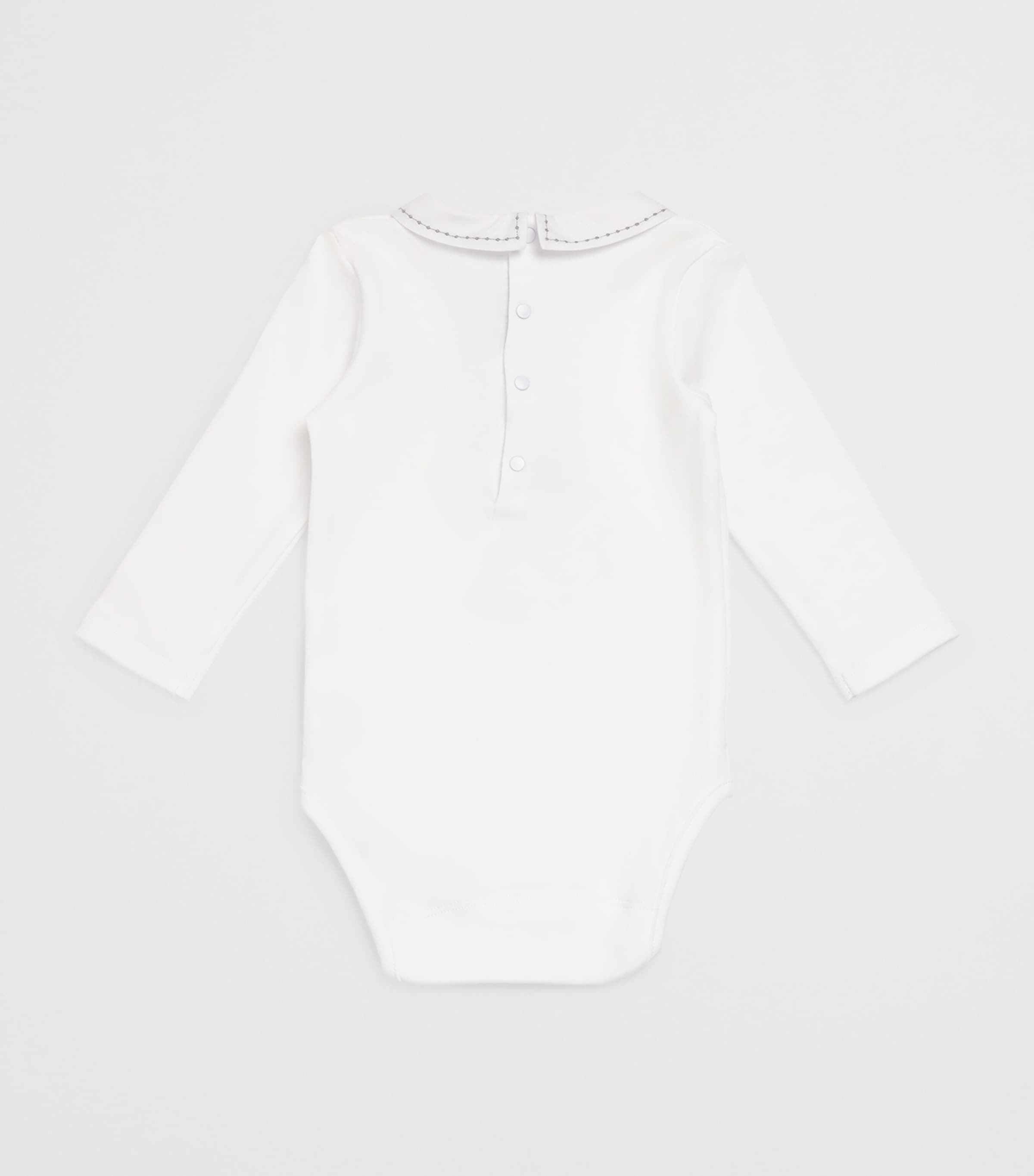 Embroidered-Collar Bodysuit (3-36 Months) 1BLANC Image 2
