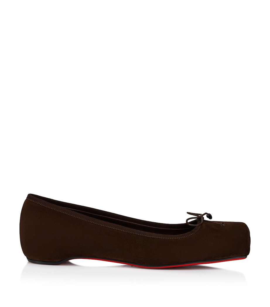 Christian Louboutin Womens Cassia Nodo Suede Ballet Flats Image 1
