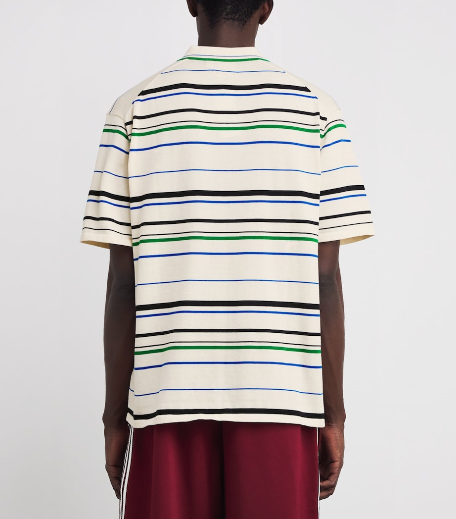 x Wales Bonner Cotton-Blend Striped T-Shirt WHT/GRN/BLU/INDIGO Image 4