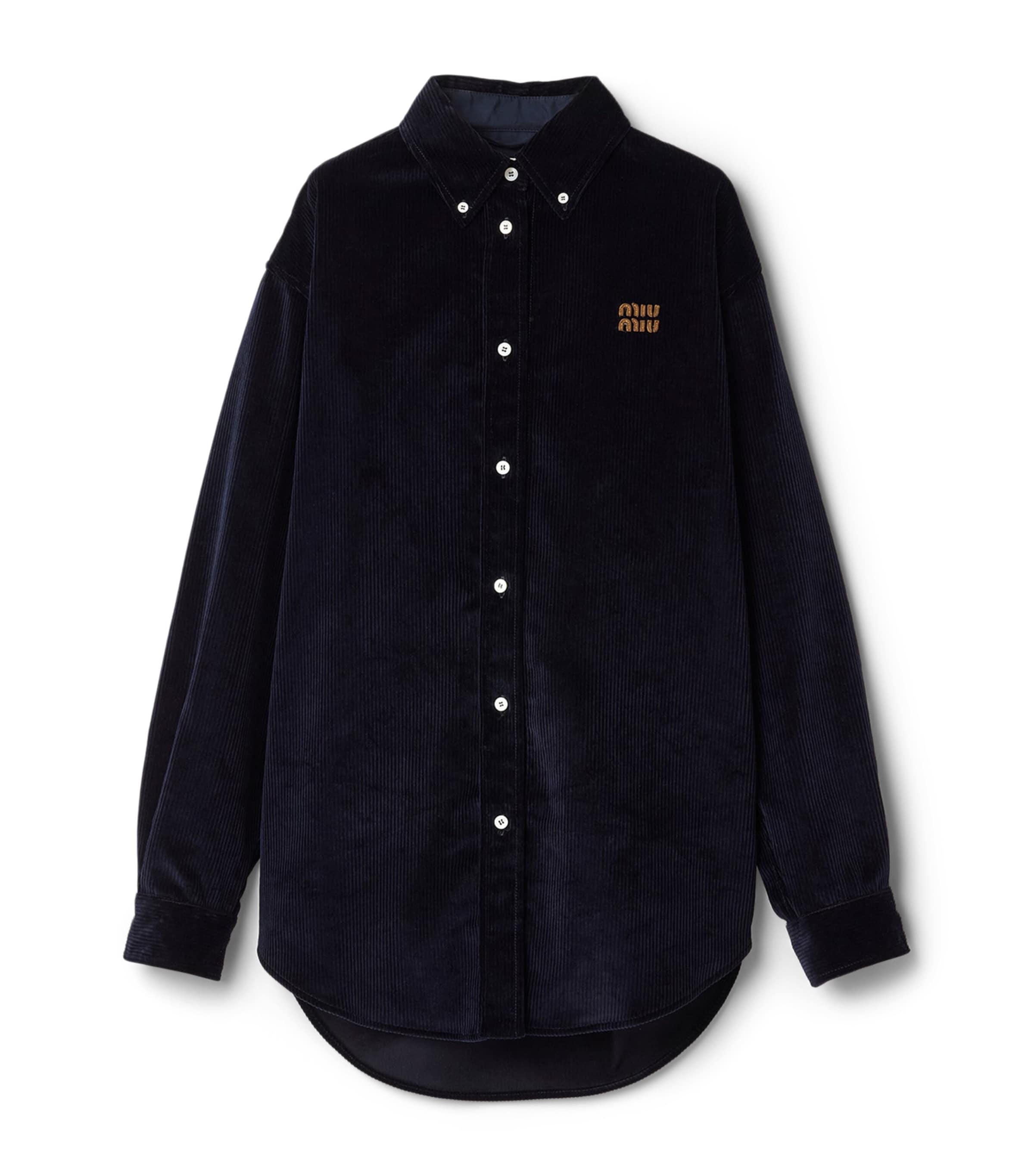 Corduroy Suede-Trim Shirt F0008 Image 1