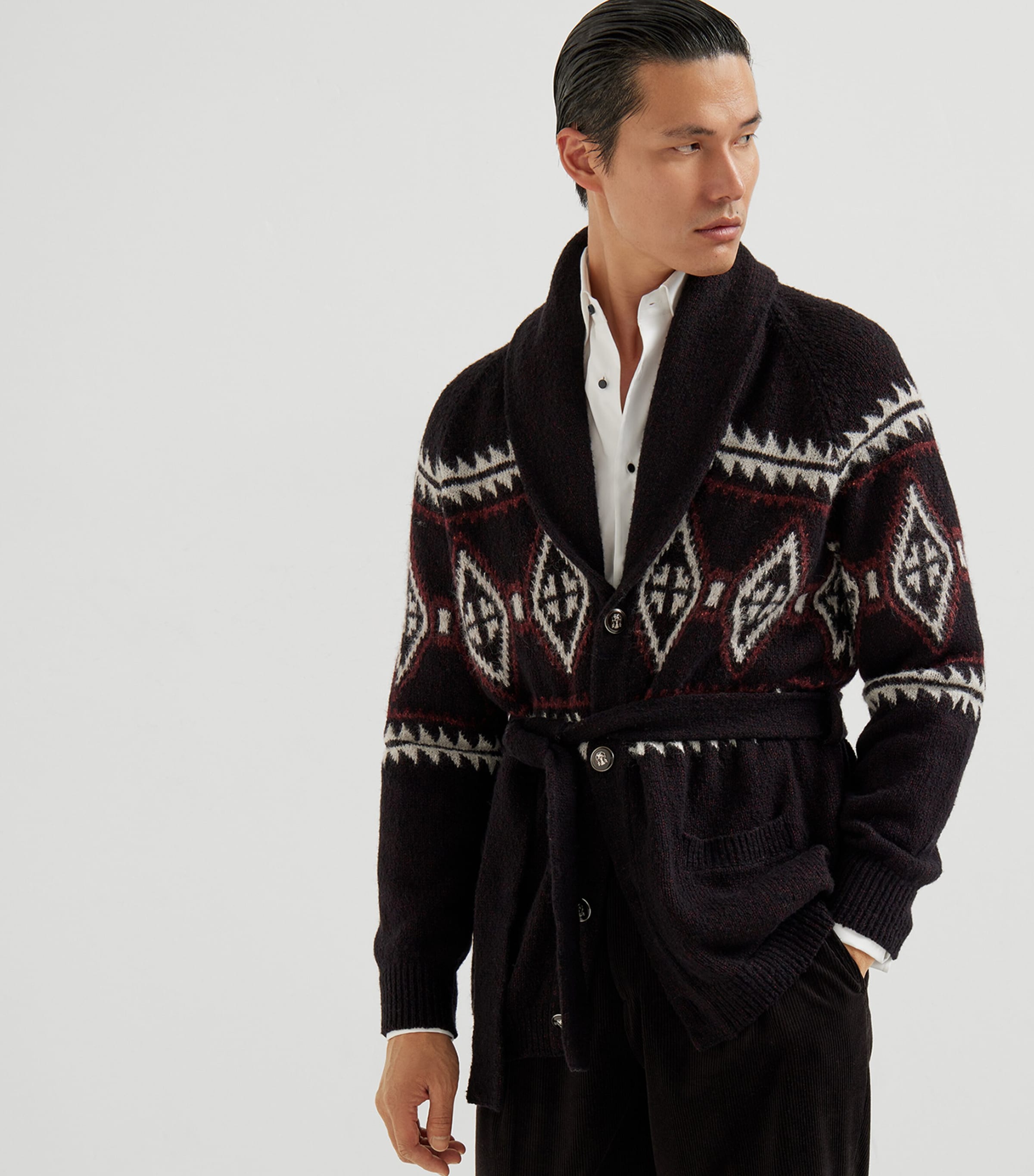 Virgin Wool-Silk-Cashmere Cardigan CEC66 Image 2