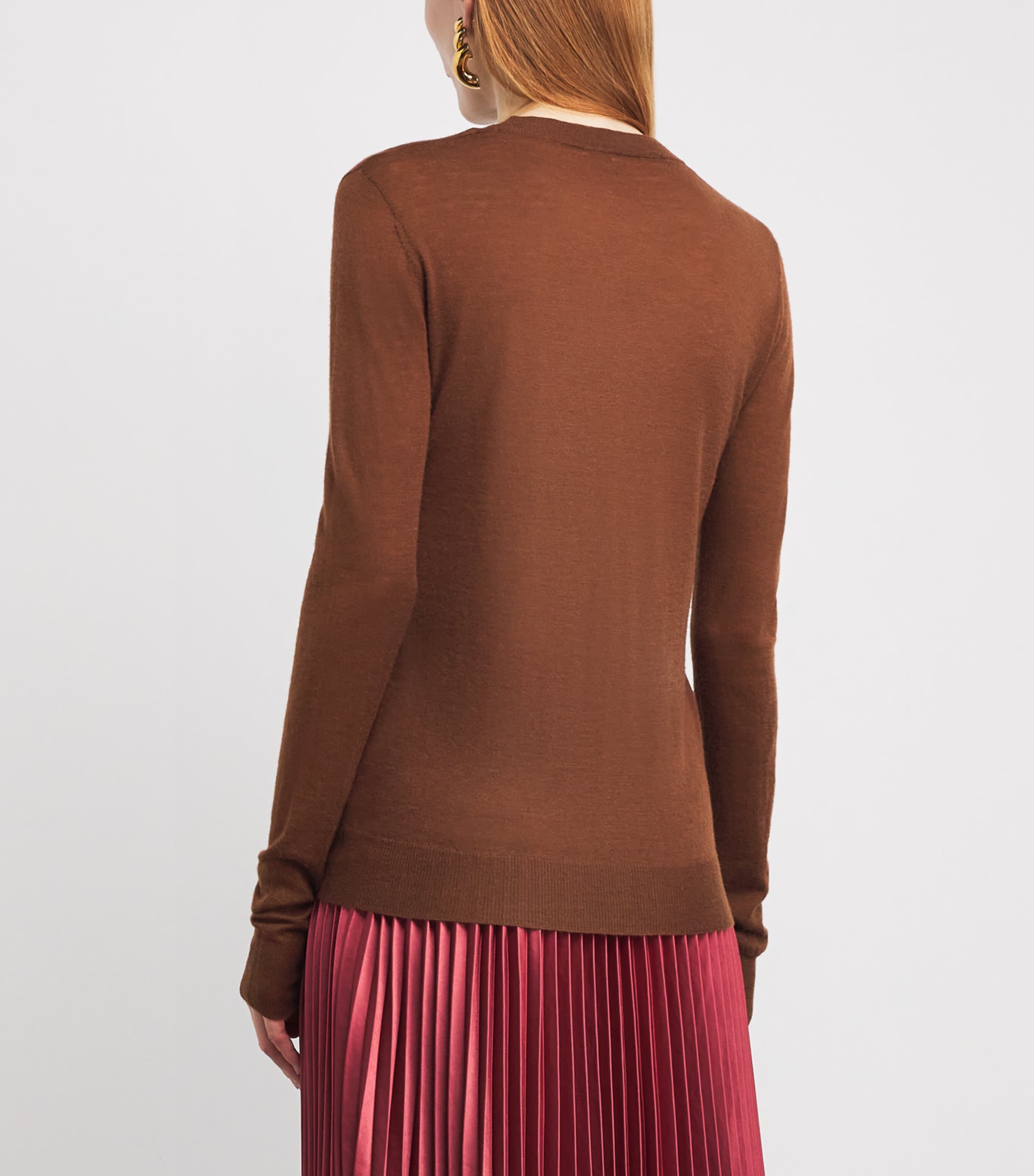 Cashmere Round-Neck Sweater CINNAMON Image 4