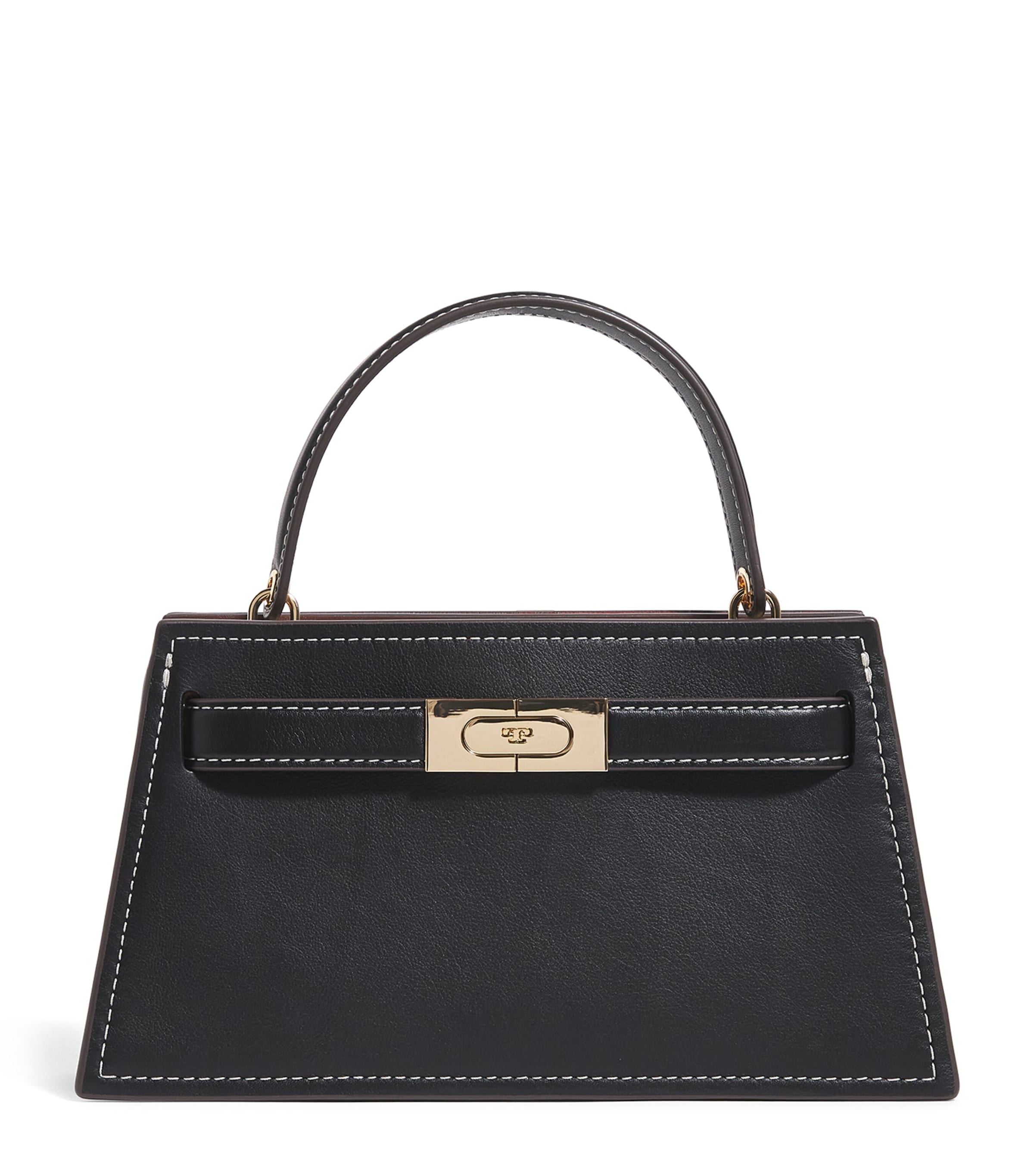 Tory Burch Black Mini Leather Lee Radziwill Top-Handle Bag