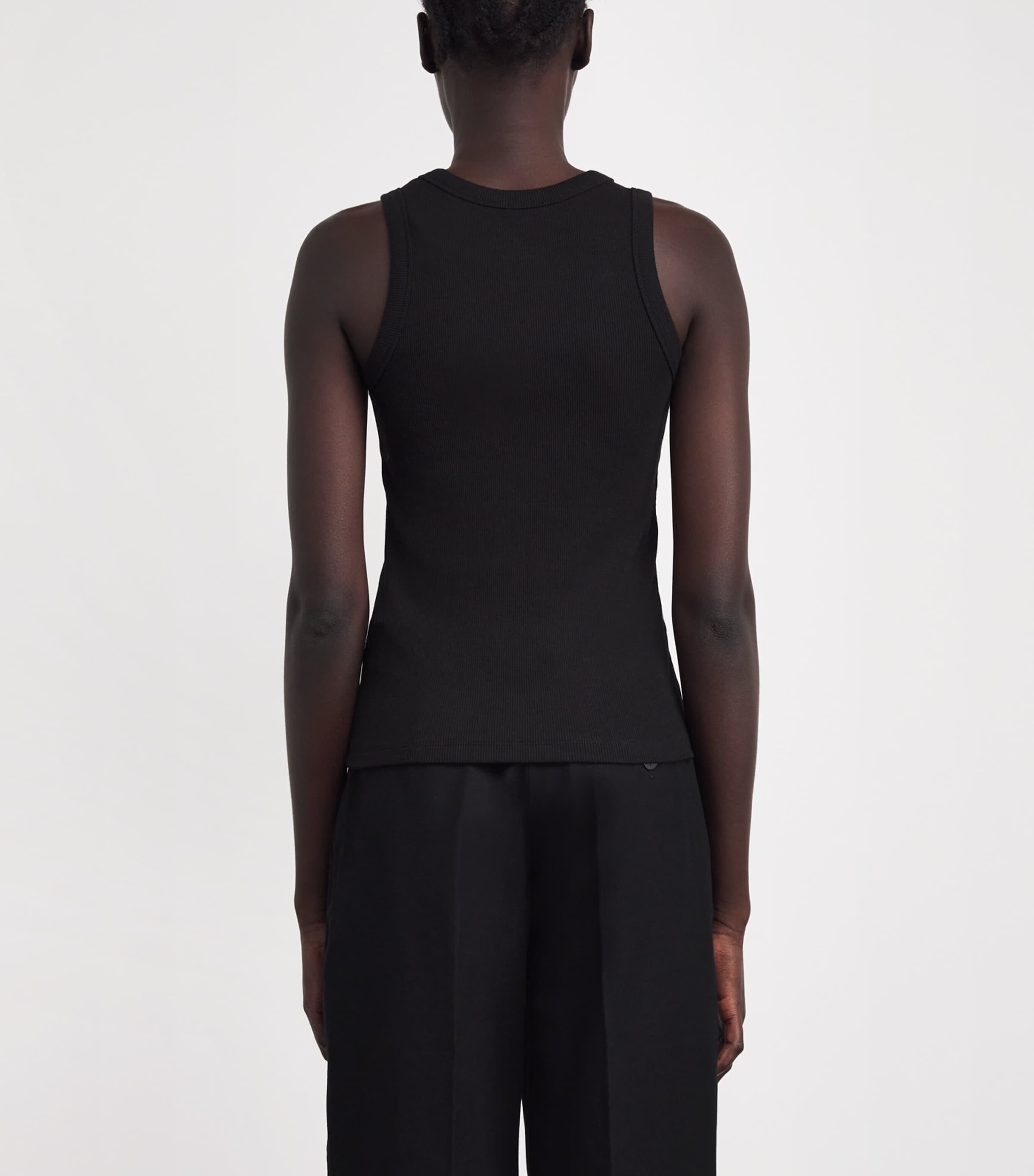 Stretch-Cotton Yeux Tank Top BLACK Image 4