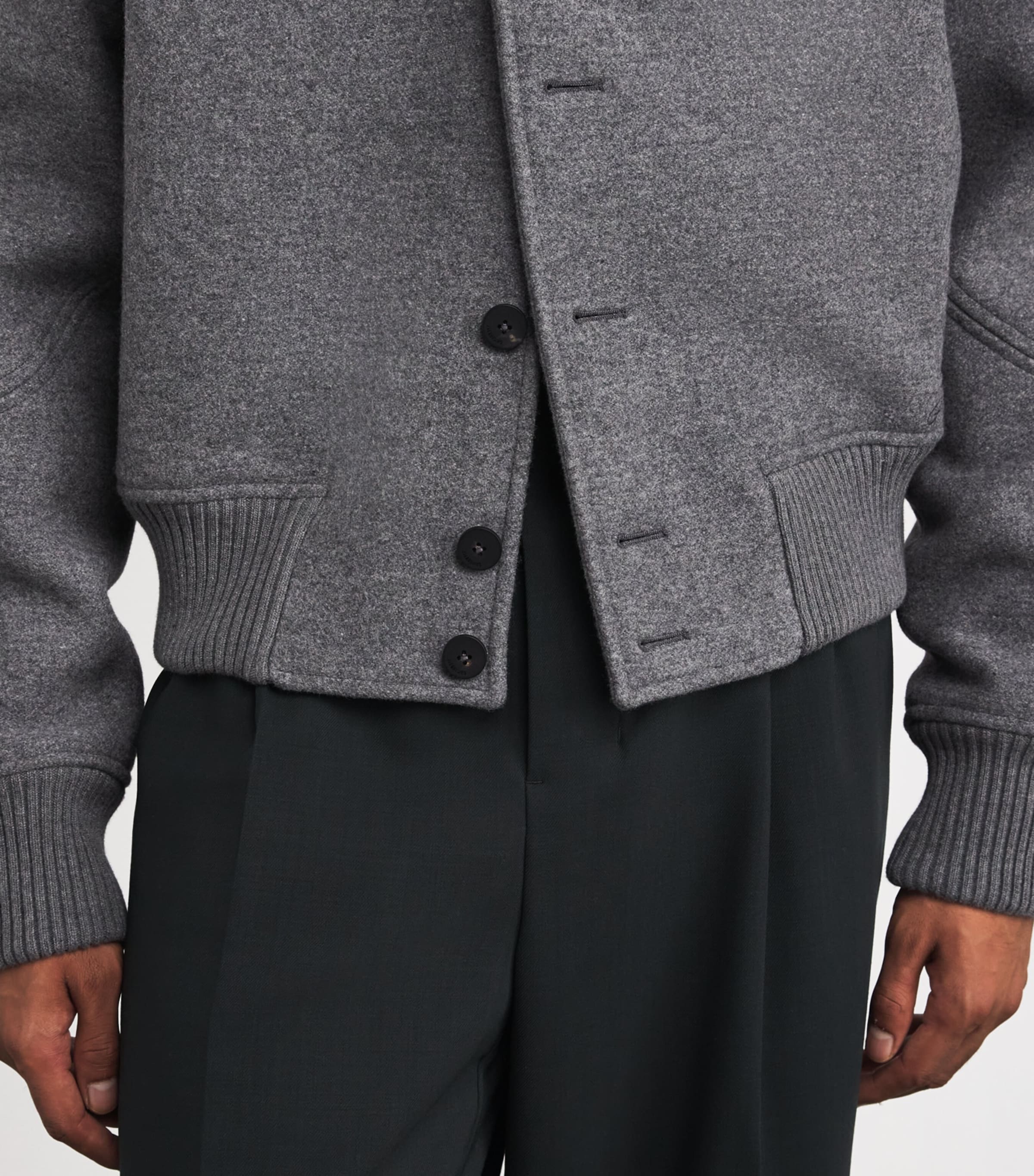 Wool Feltro Bomber Jacket 950-GREY Image 6