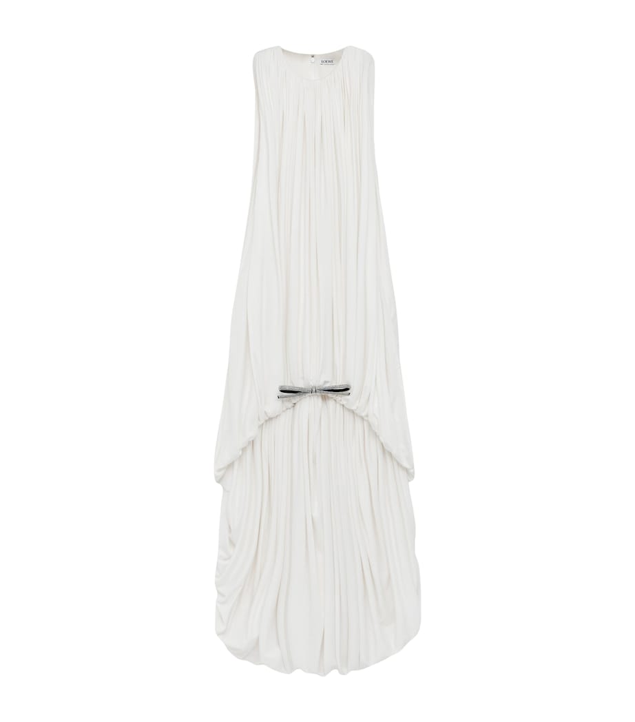 Silk Draped Mini Dress WHITE Image 1