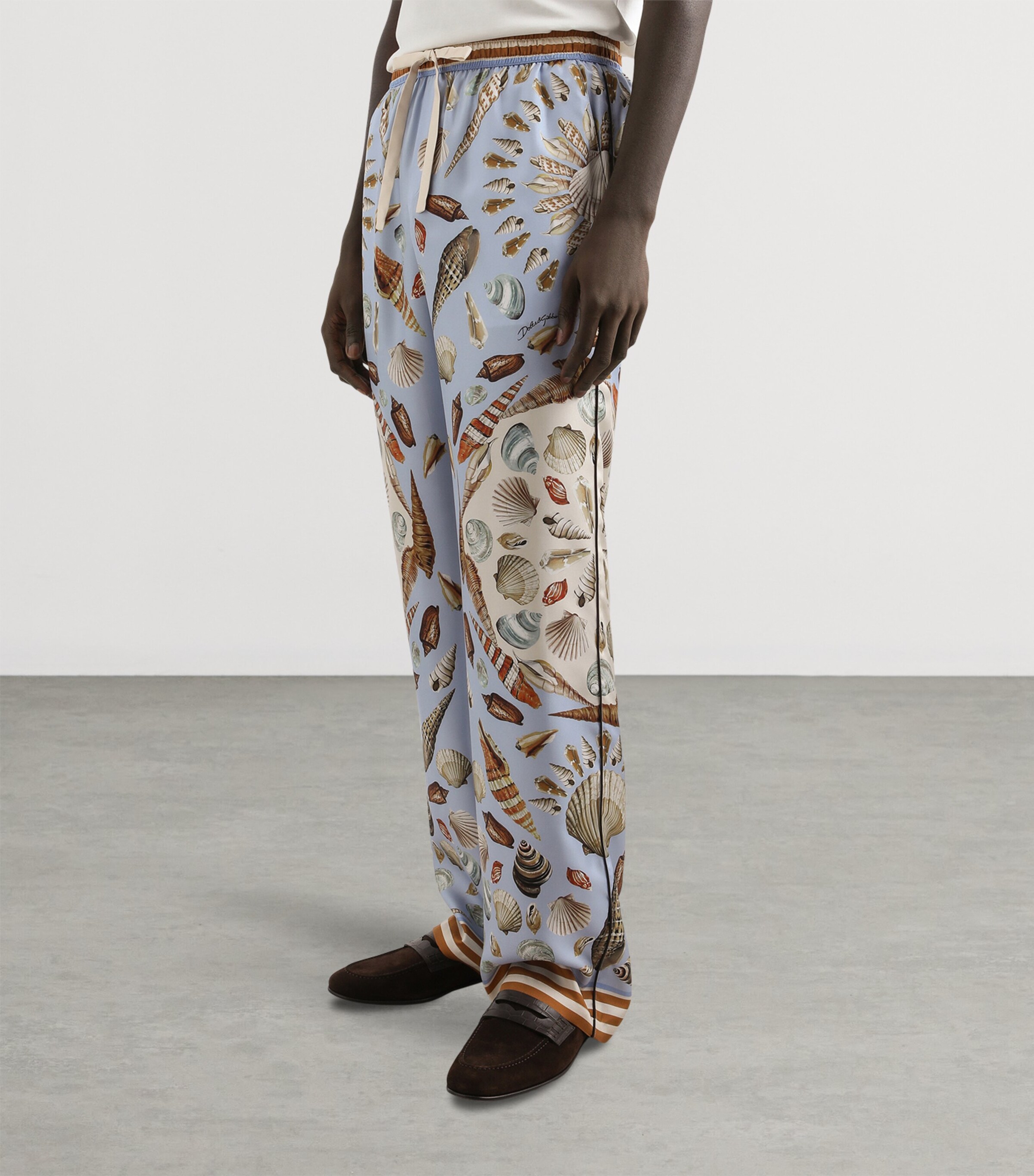Dolce&Gabbana Mens Silk Shell Print Trousers Conchigli Image 5
