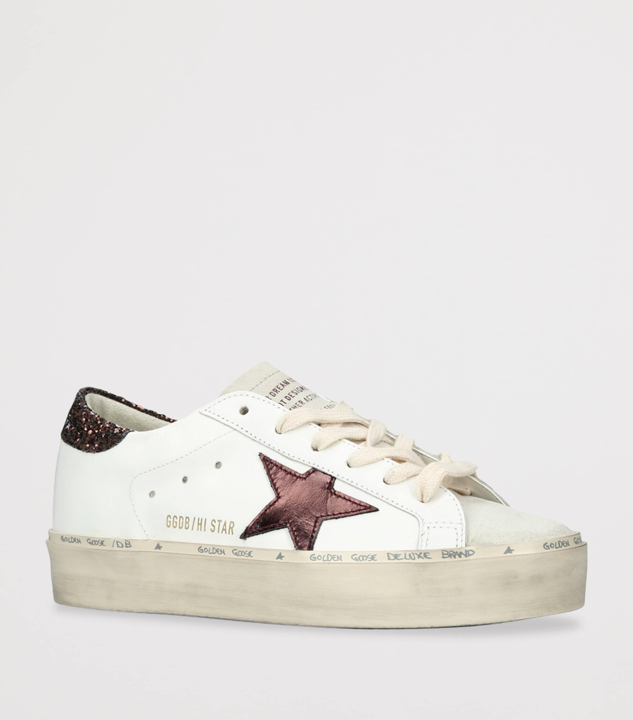 Golden Goose White Leather Hi Star Sneakers | Harrods UK Golden Goose White Leather Hi Star Sneakers | Harrods UK