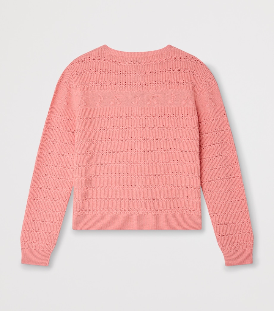 Bonpoint Wool-Blend Cardigan (4-8 Years) Rose Bonbon Image 2
