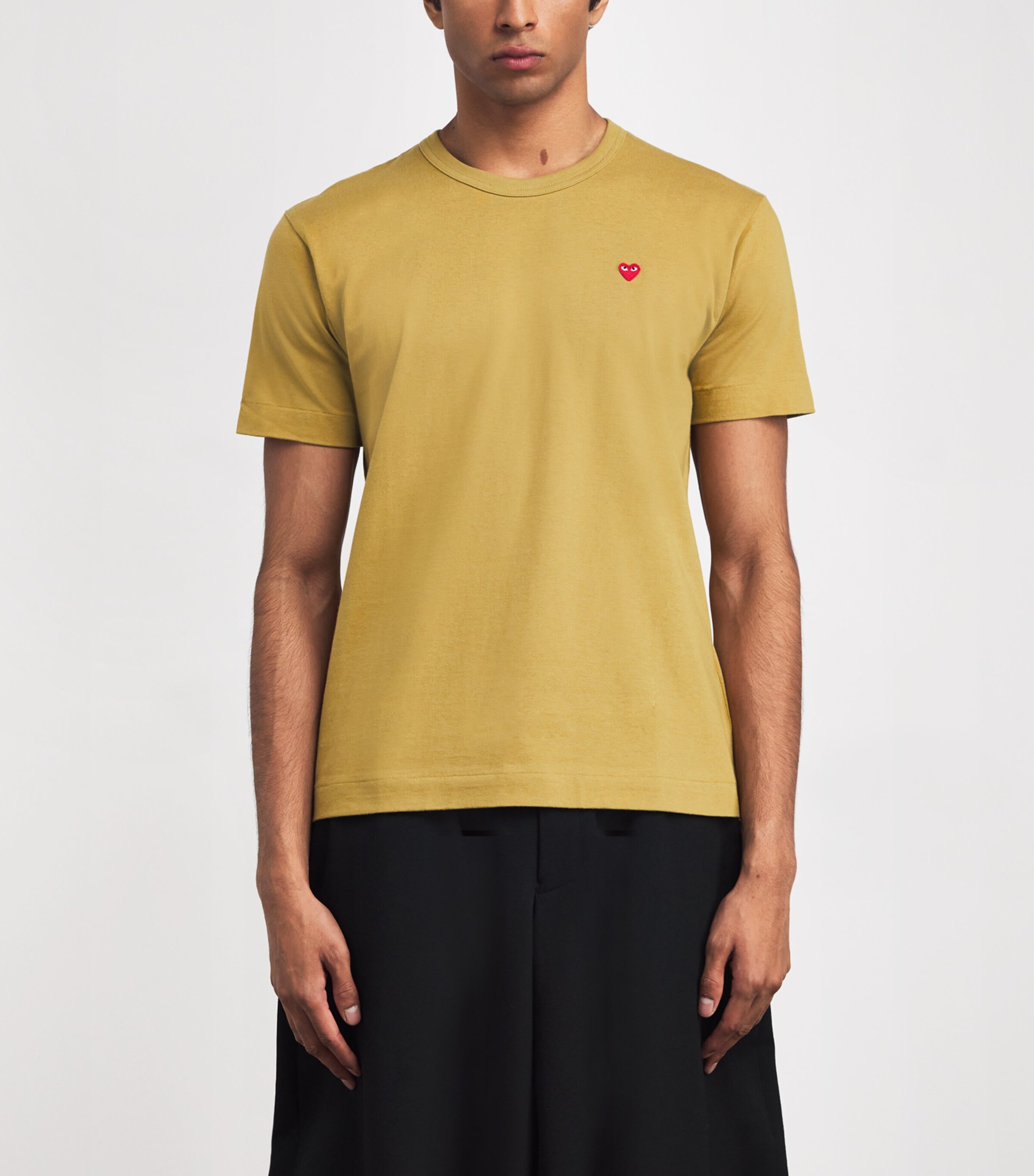 Comme Des Garçons Play Mens Mini Heart Logo T-Shirt Olive Image 3