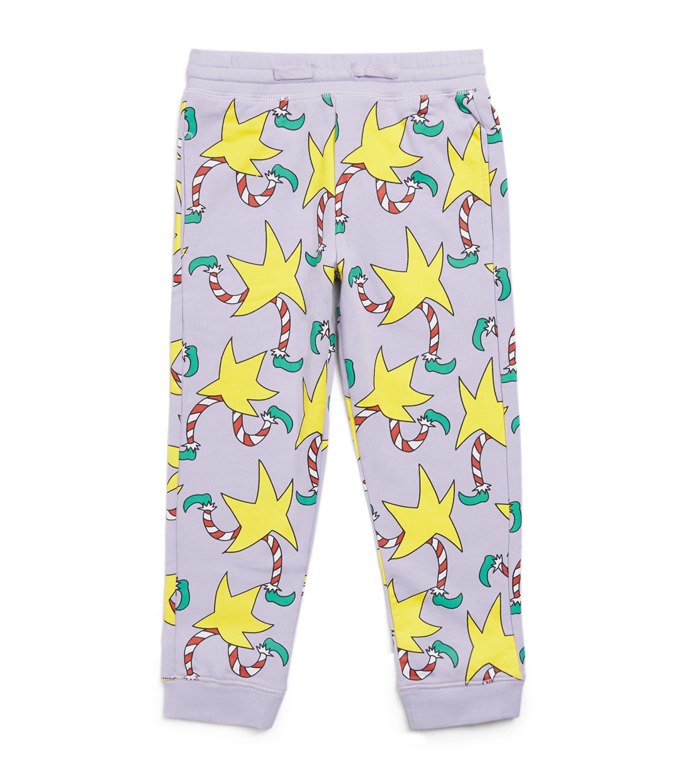 Stella Mccartney Organic Cotton Star Print Sweatpants In Purple