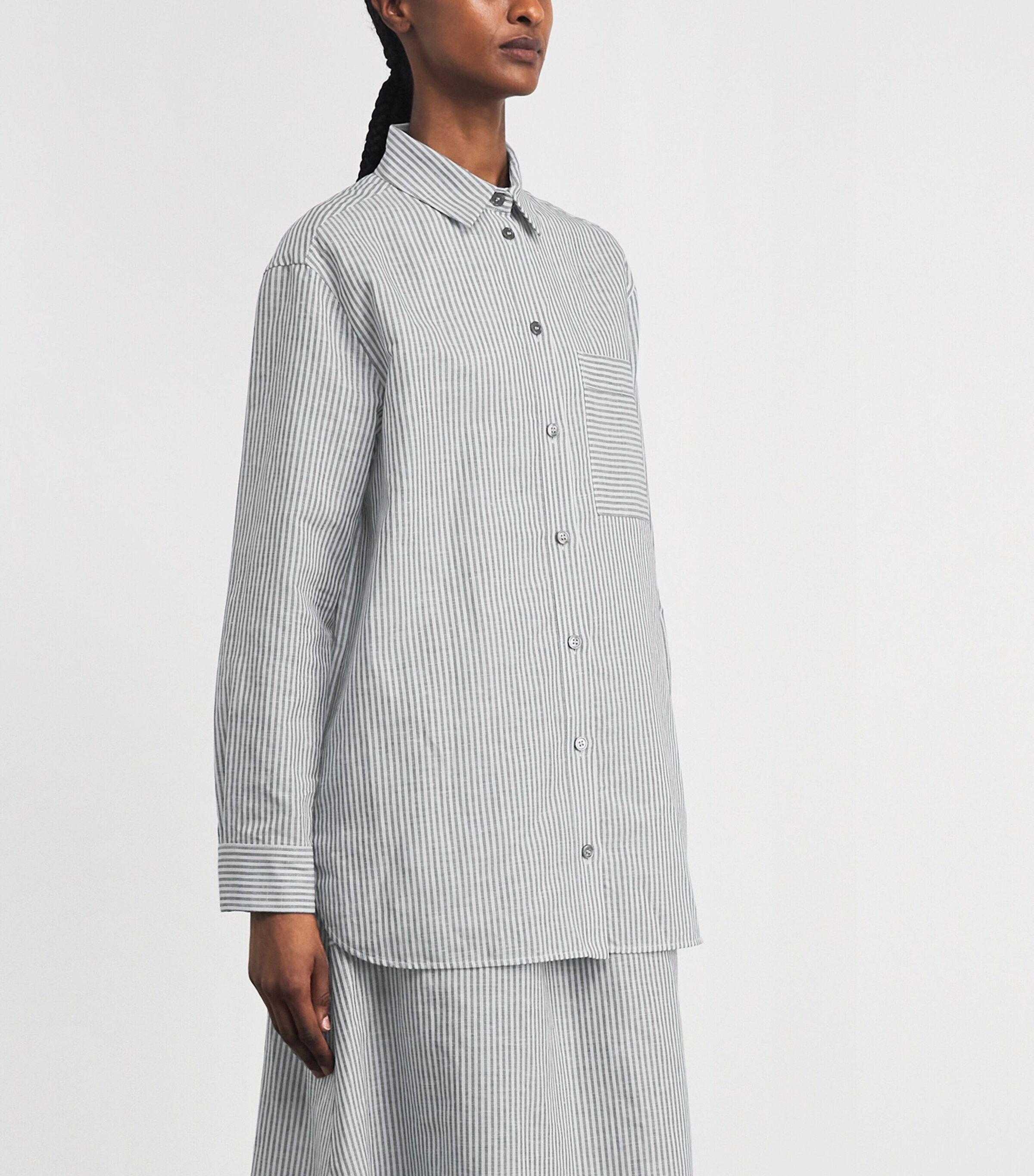 MM Womens Striped Shirt Sky Blue Image 4