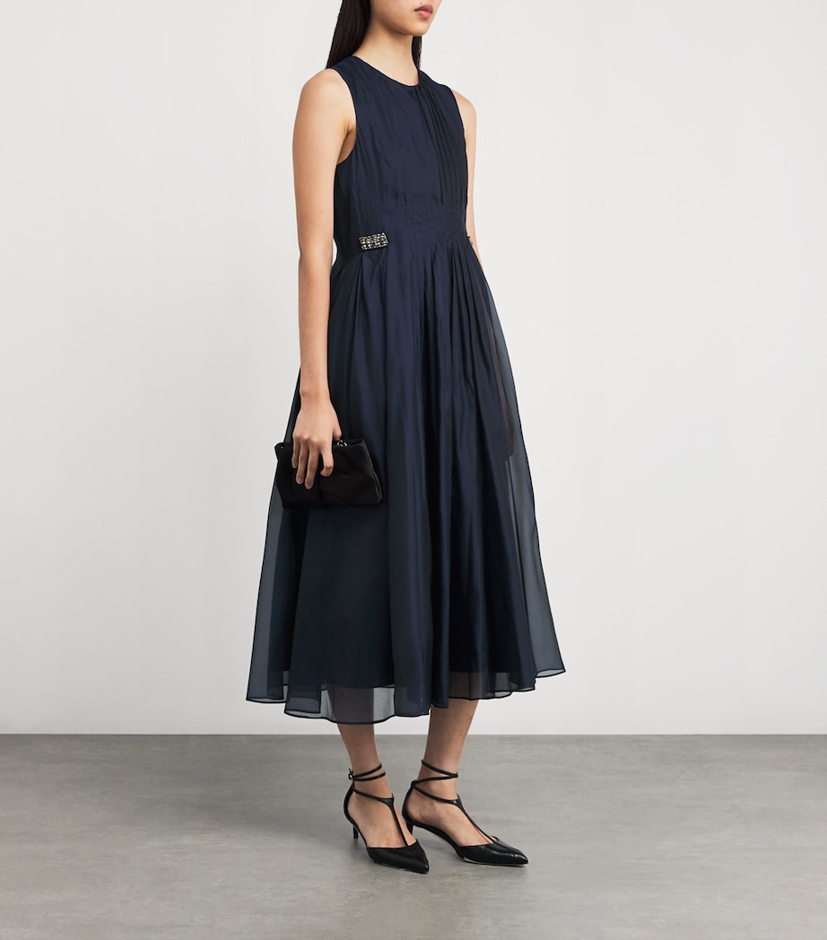 Silk Pleated Midi Dress ULTRAMARINE Image 2