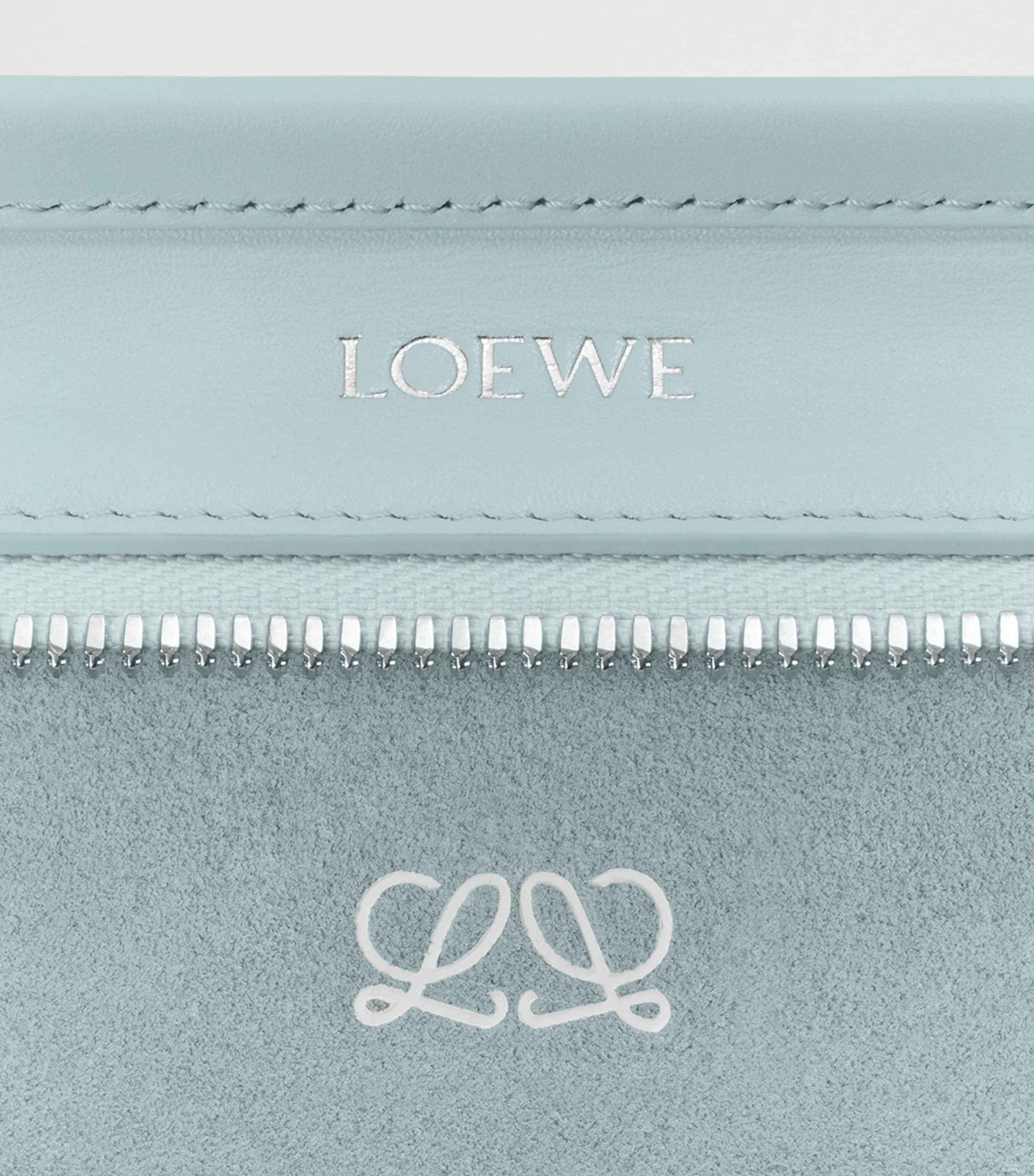LOEWE Small Leather Amazona 180 Top-Handle Bag Mineral Mist Image 15