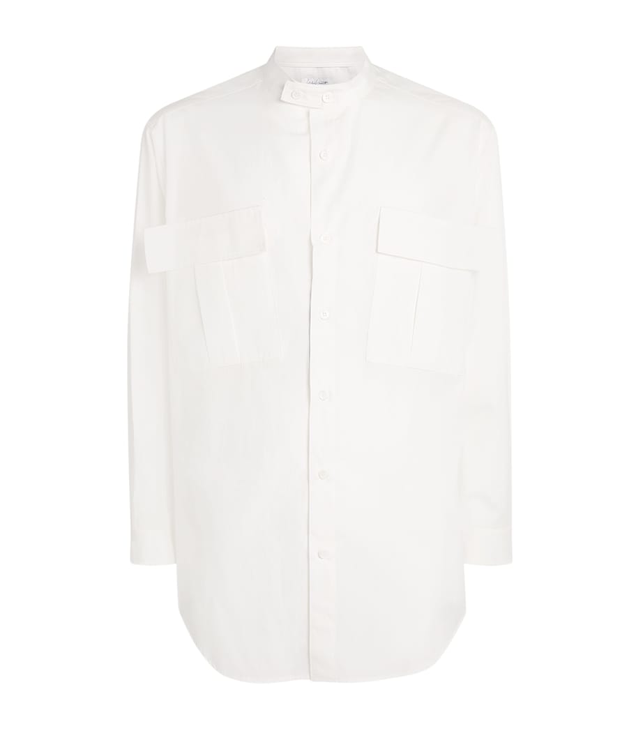 Yohji Yamamoto Mens Cotton Twin-Pocket Shirt White Image 1