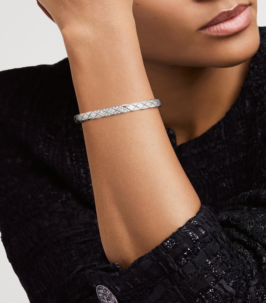 White Gold and Diamond Coco Crush Bangle WHITE Image 2