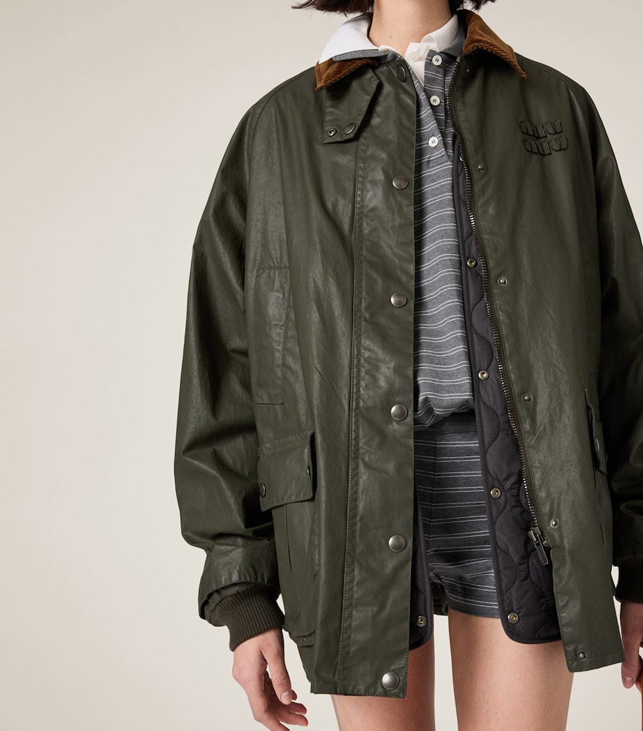 Coated Cotton Caban Jacket F0414 Image 4