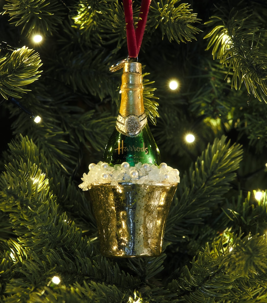Harrods Champagne Bucket Tree Decoration Champagne/green Image 3