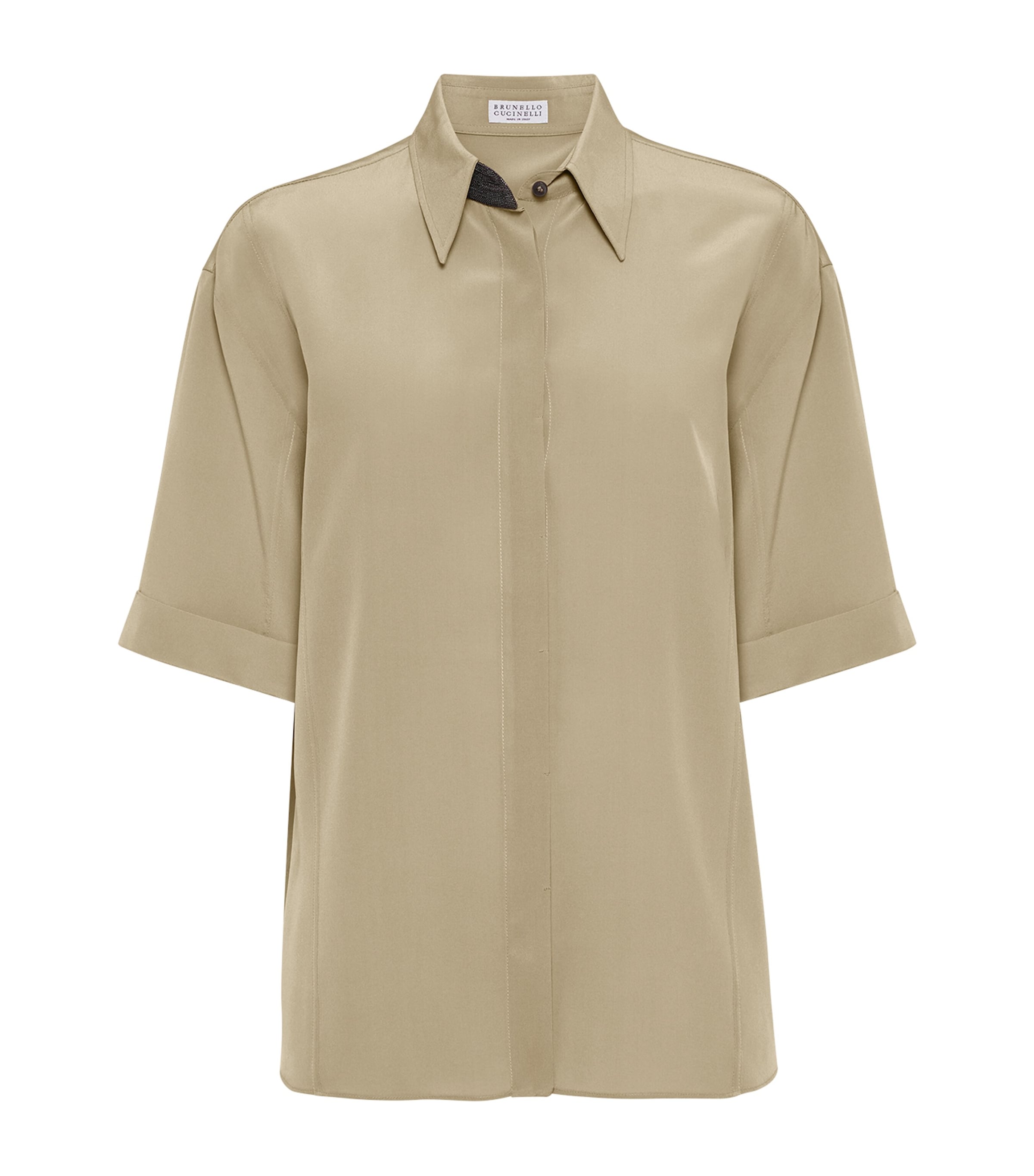 Brunello Cucinelli Silk Shirt In Brown