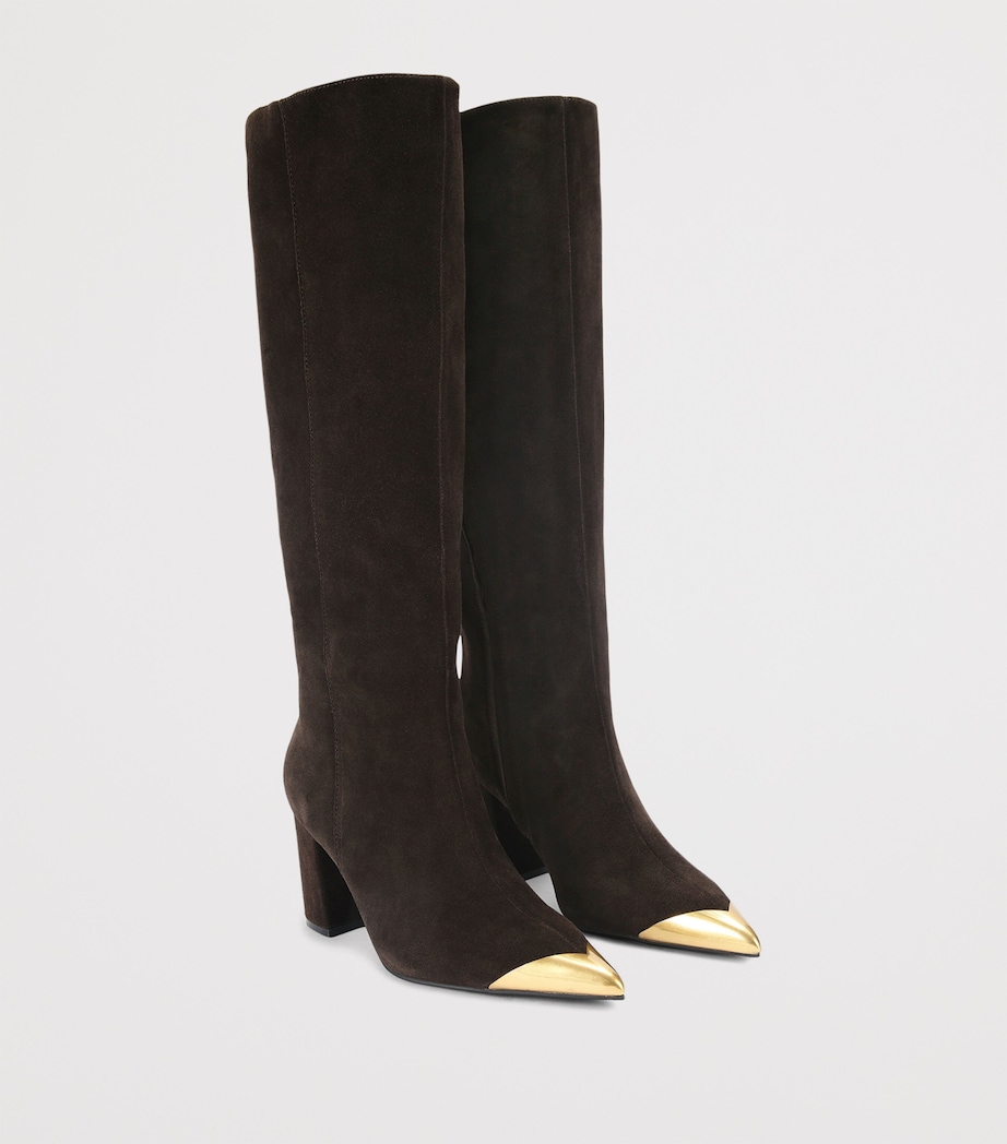 Suede Regent Knee-High Boots DK.BRN COM Image 4
