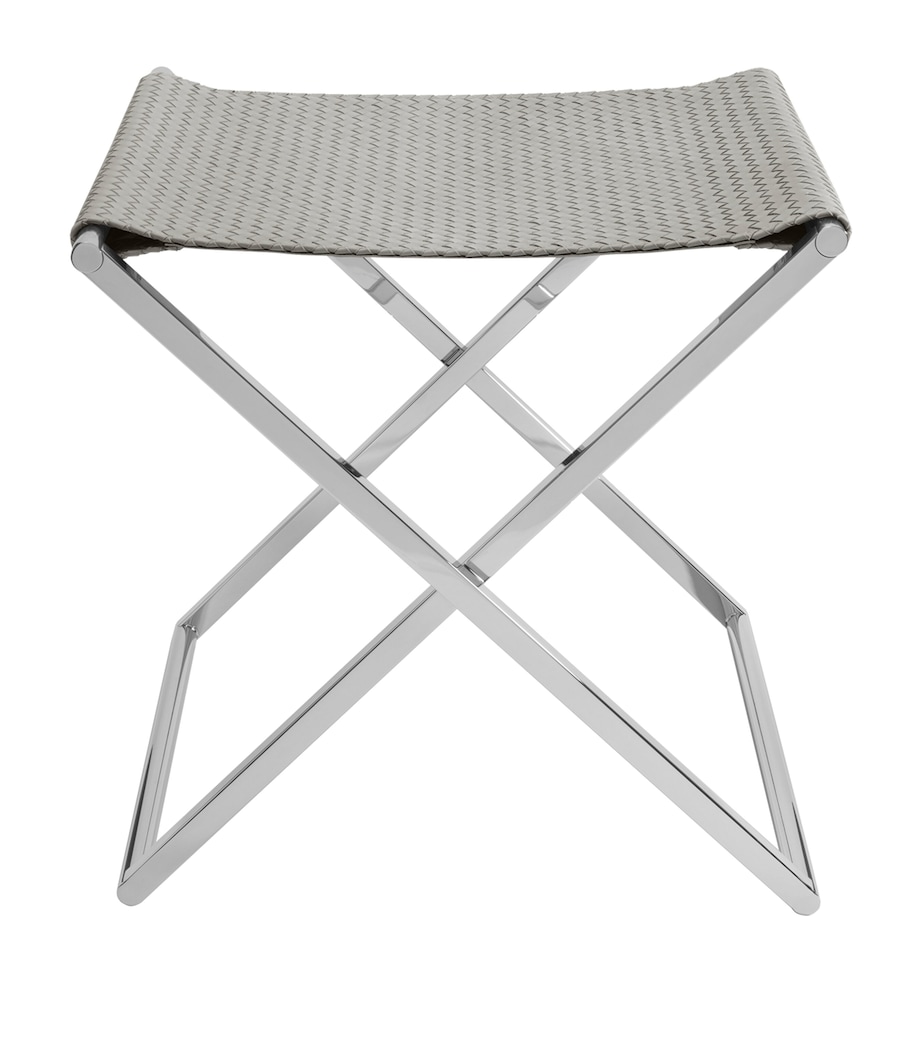 Woven Folding Stool GREY Image 1