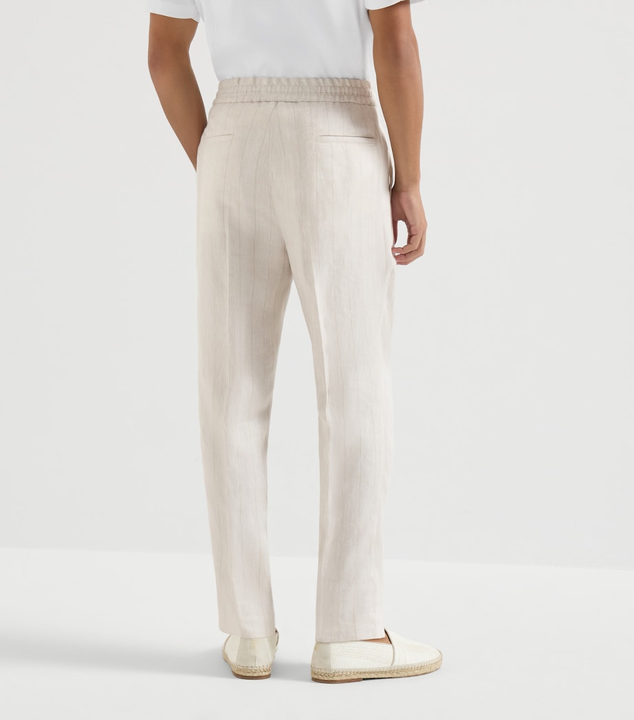 Brunello Cucinelli Mens Linen Drawstring Trousers Image 5