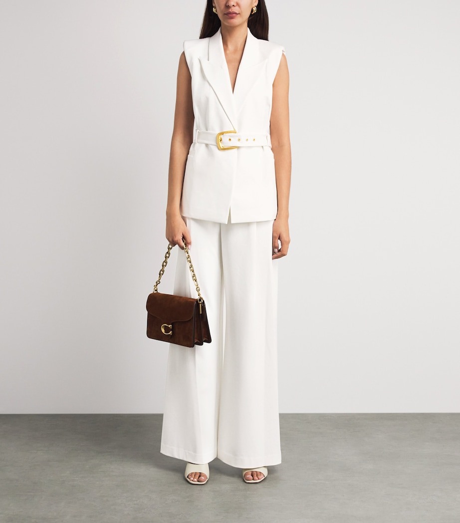 L'Agence Womens Allanah Wide-Leg Trousers Whit White Image 2