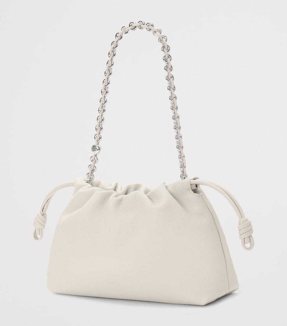LOEWE Medium Leather Flamenco Purse Soft White Image 2