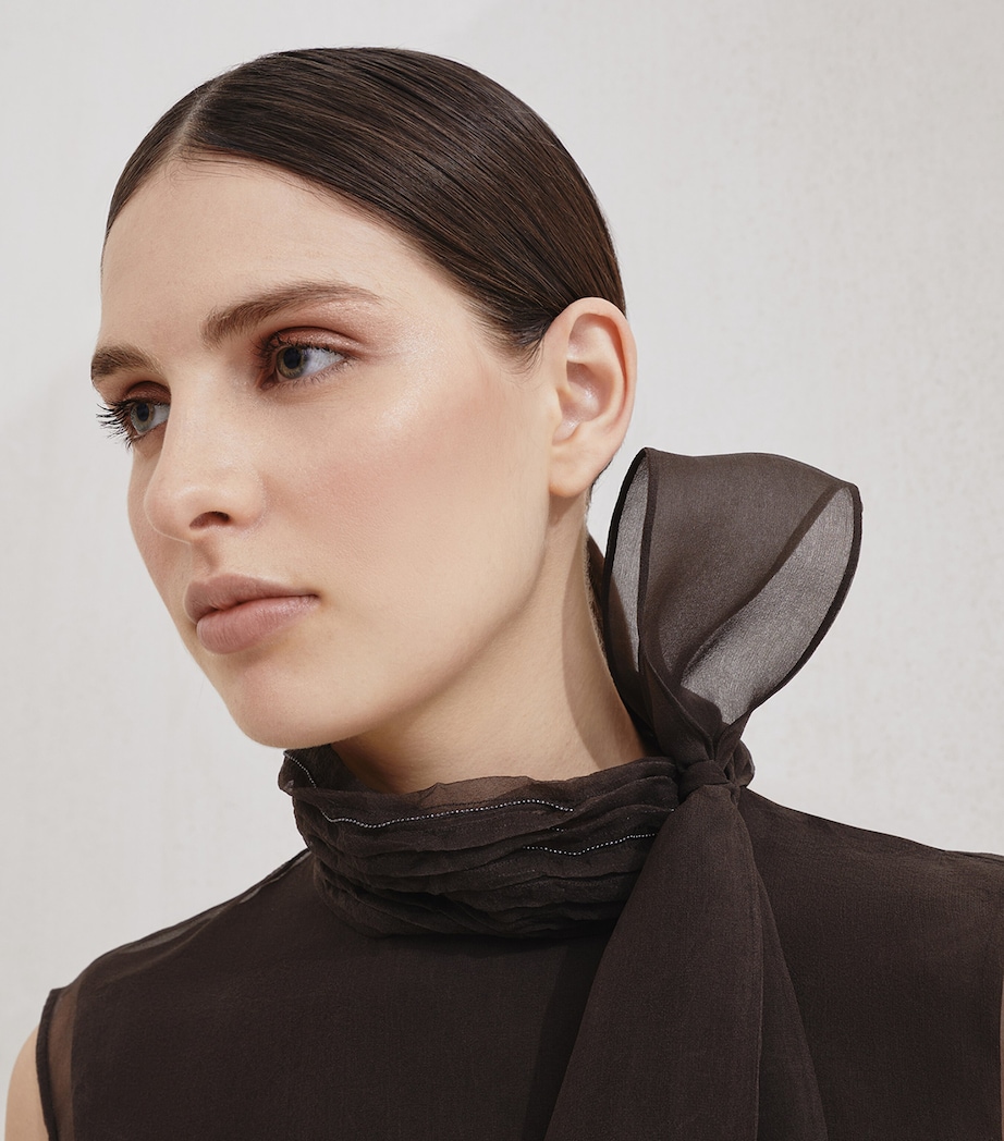 Silk Pussybow Sleeveless Top C4222 Image 6