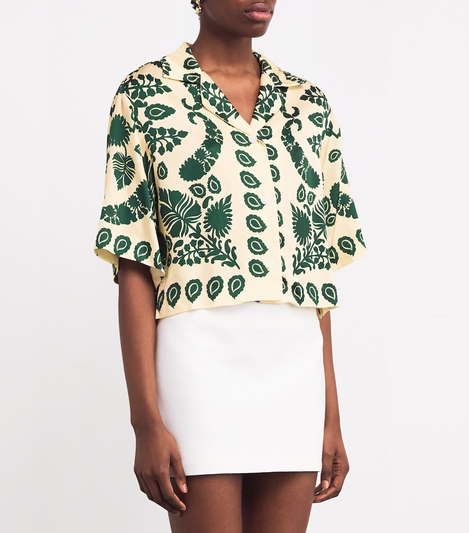 Printed Short-Sleeve Shirt ECRU / GREEN Image 3