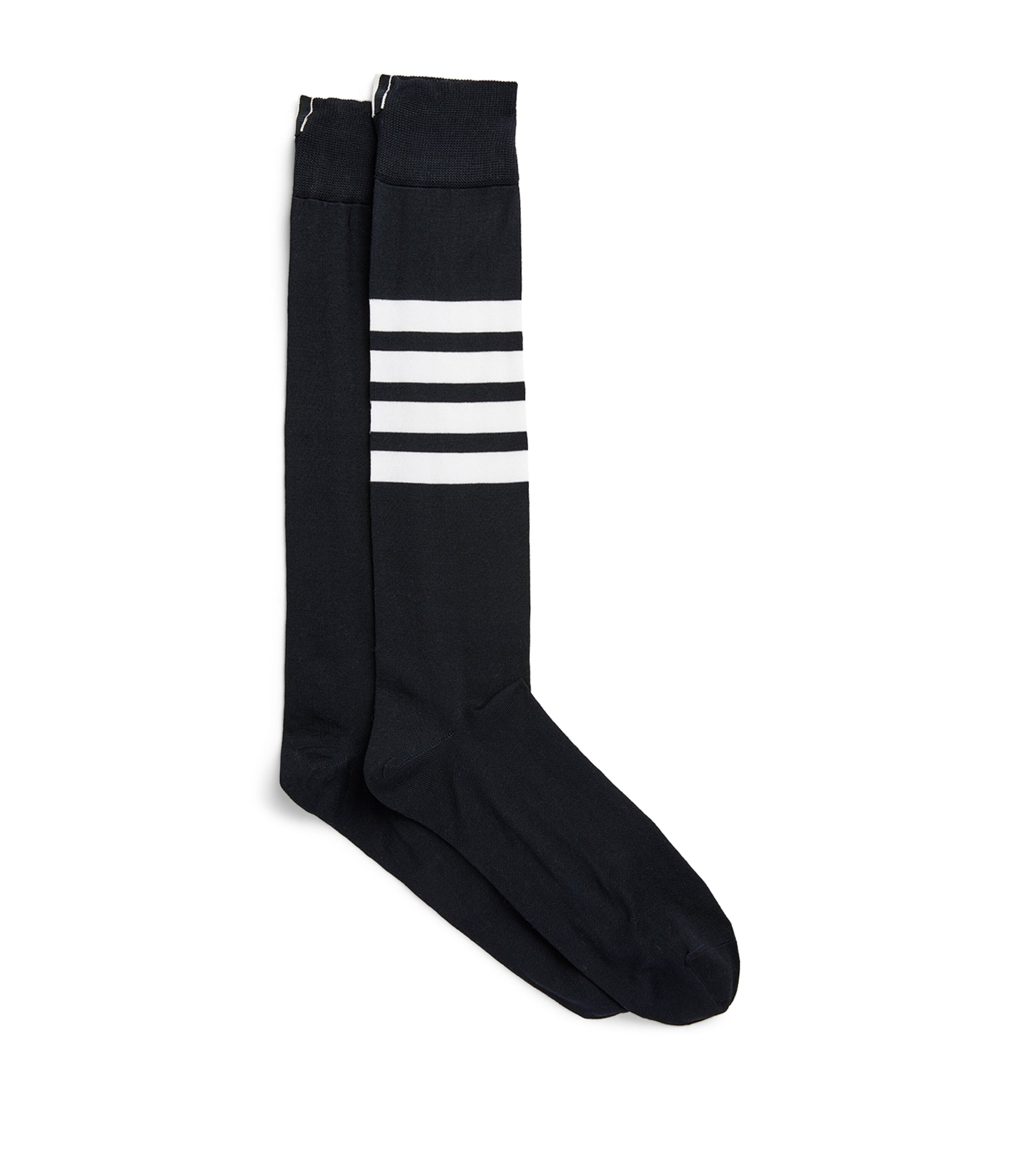 Thom Browne Athletic Mid Calf Socks In Navy