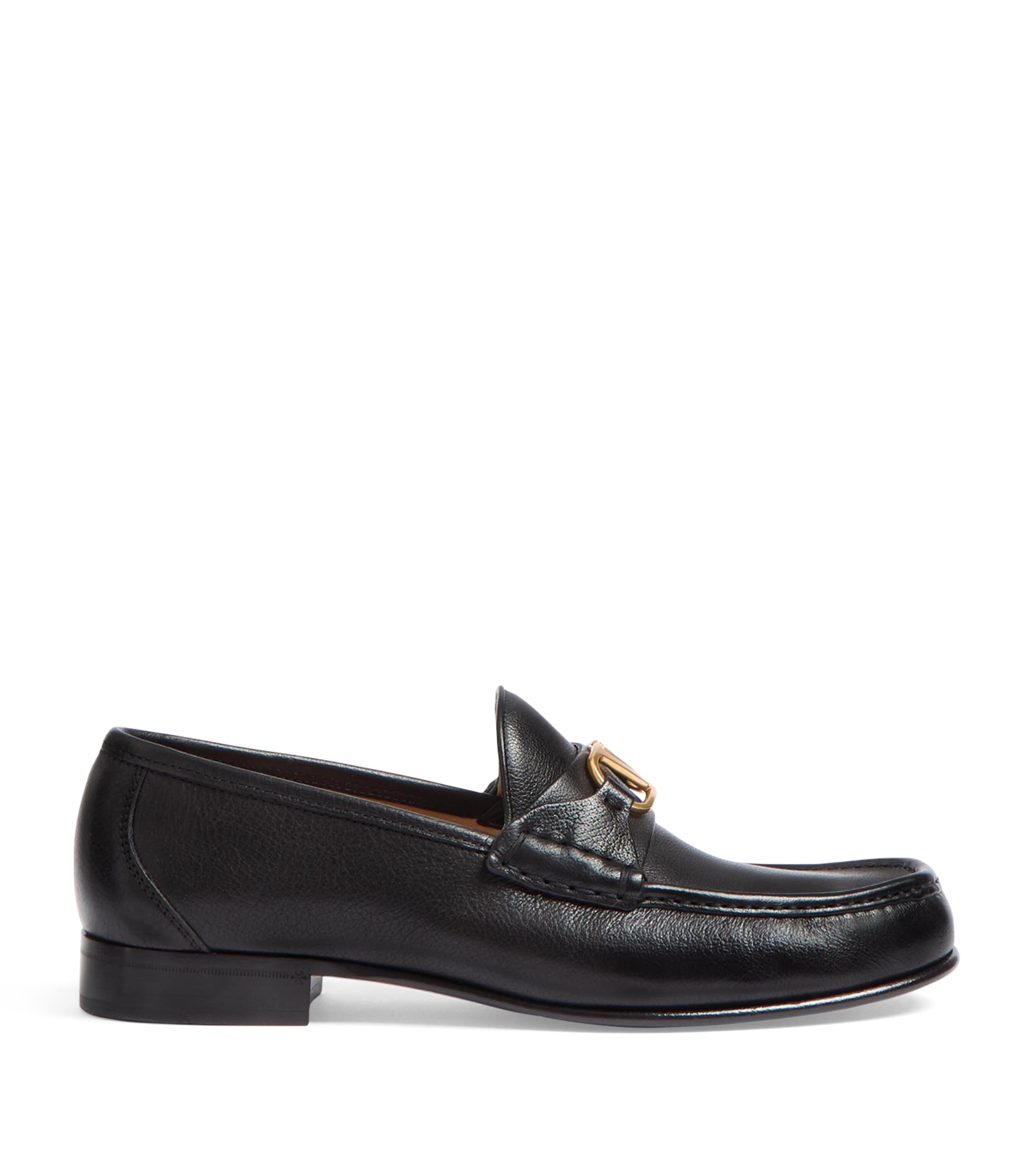 Valentino Garavani Leather Vlogo Signature Loafers In Black