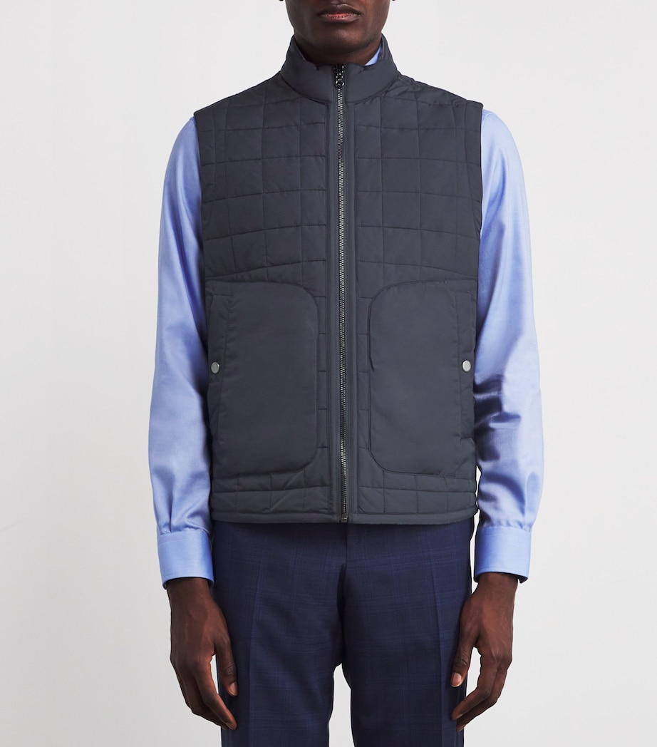 Quilted Reversible Gilet 12 BLUE Image 6