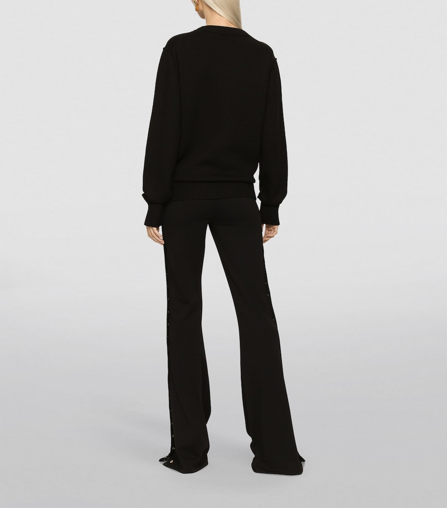 Virgin Wool Knitted Sweater N0000-BLACK Image 5