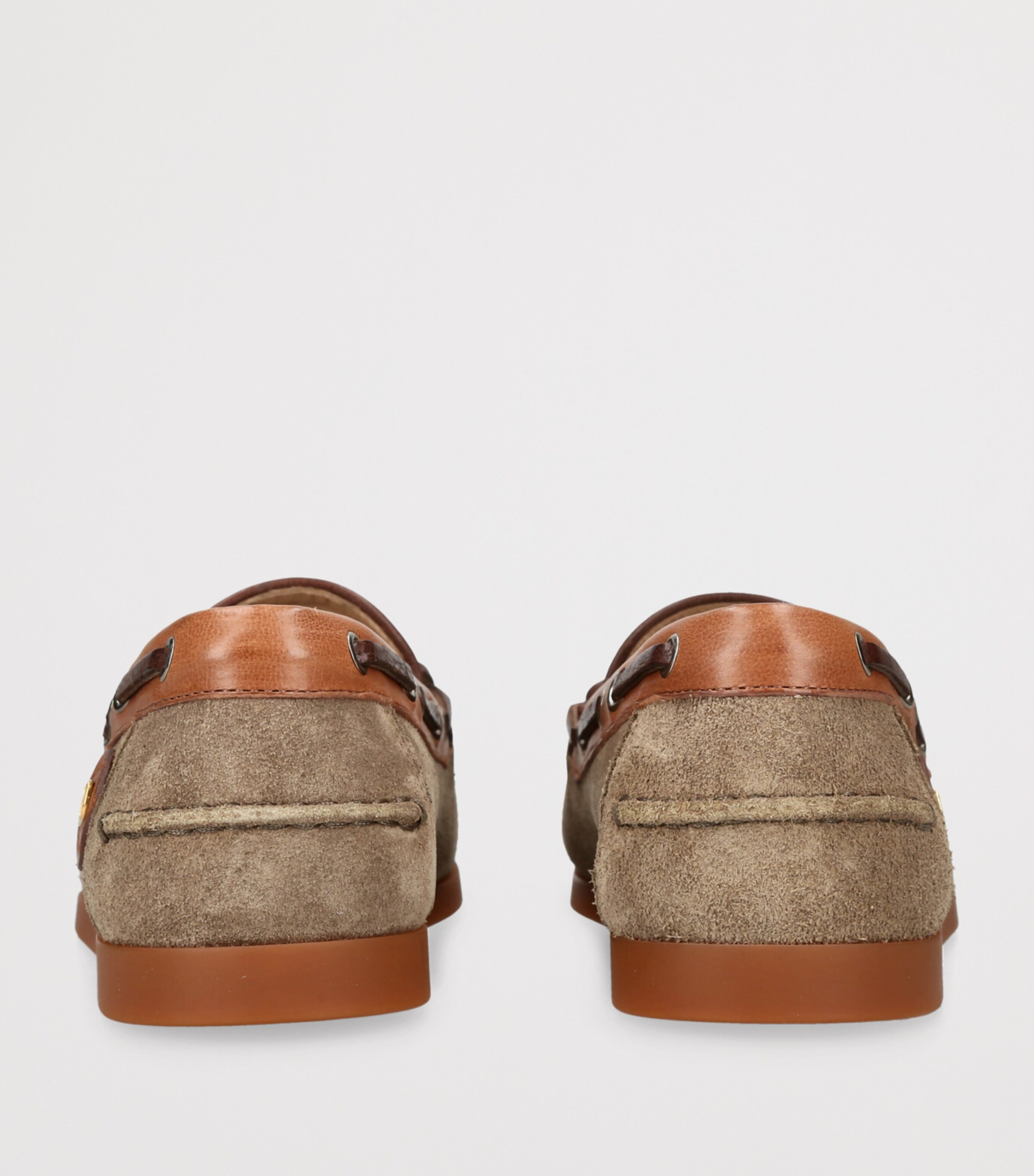 Valentino Garavani Mens Suede Tassel Boat Shoes Taupe Image 2