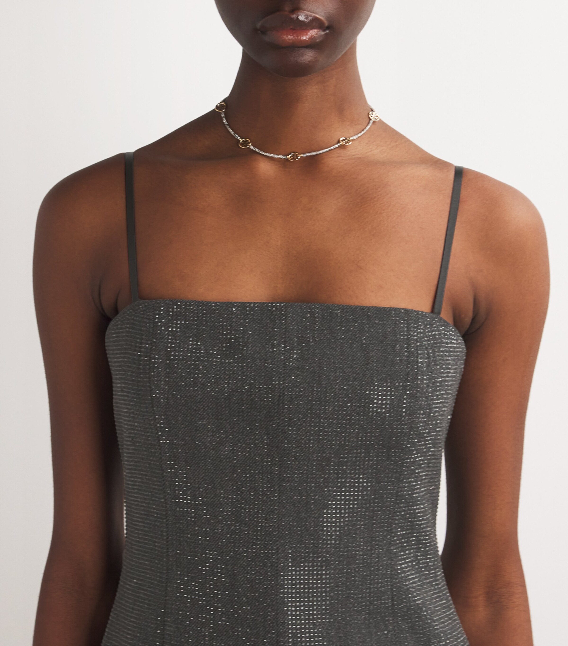 Alexander Wang Grey Wool Crystal-Embellished Hotfix Mini Dress | Harrods AE