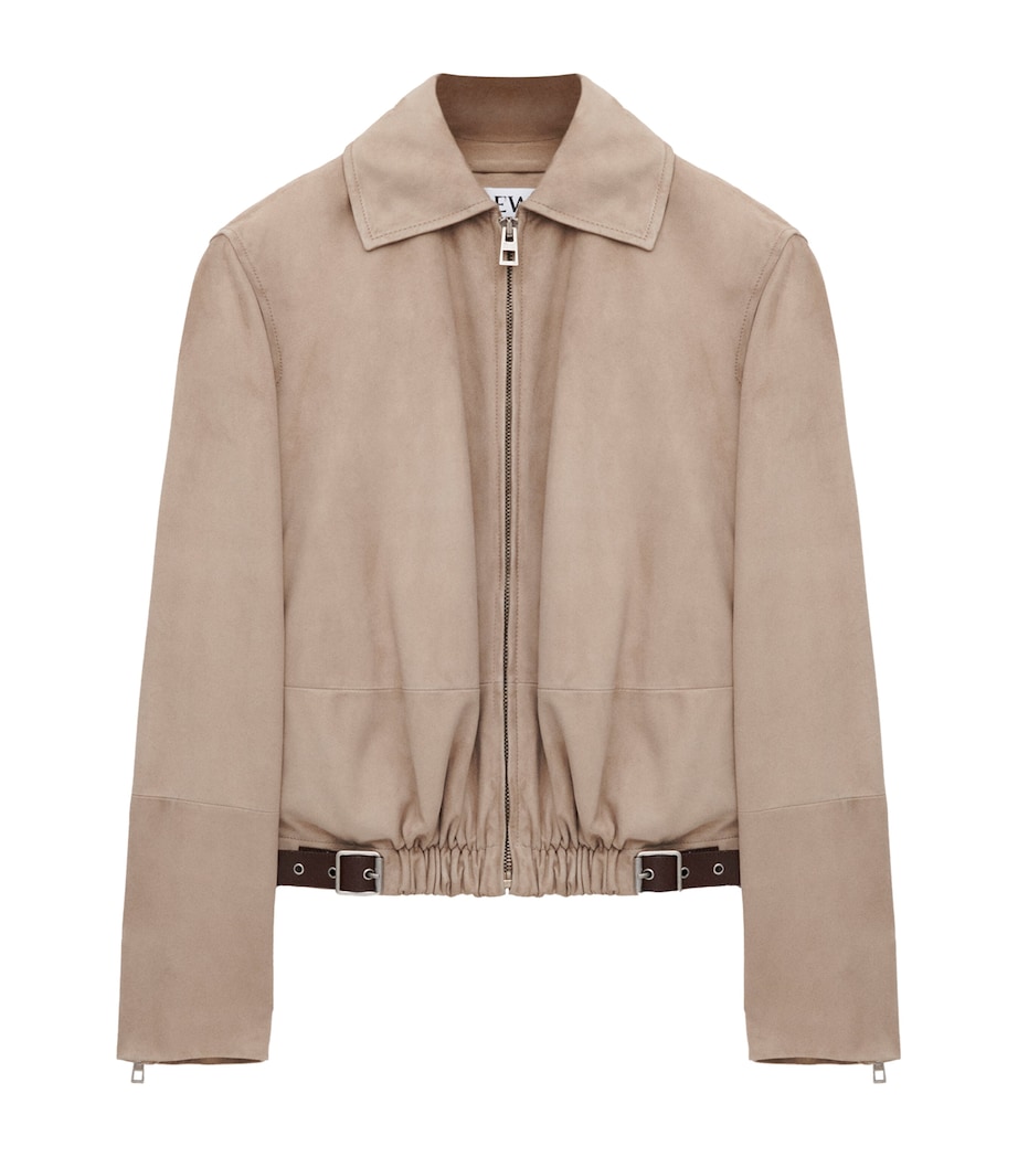 Suede Buckled Shirt Jacket DARK BEIGE Image 1