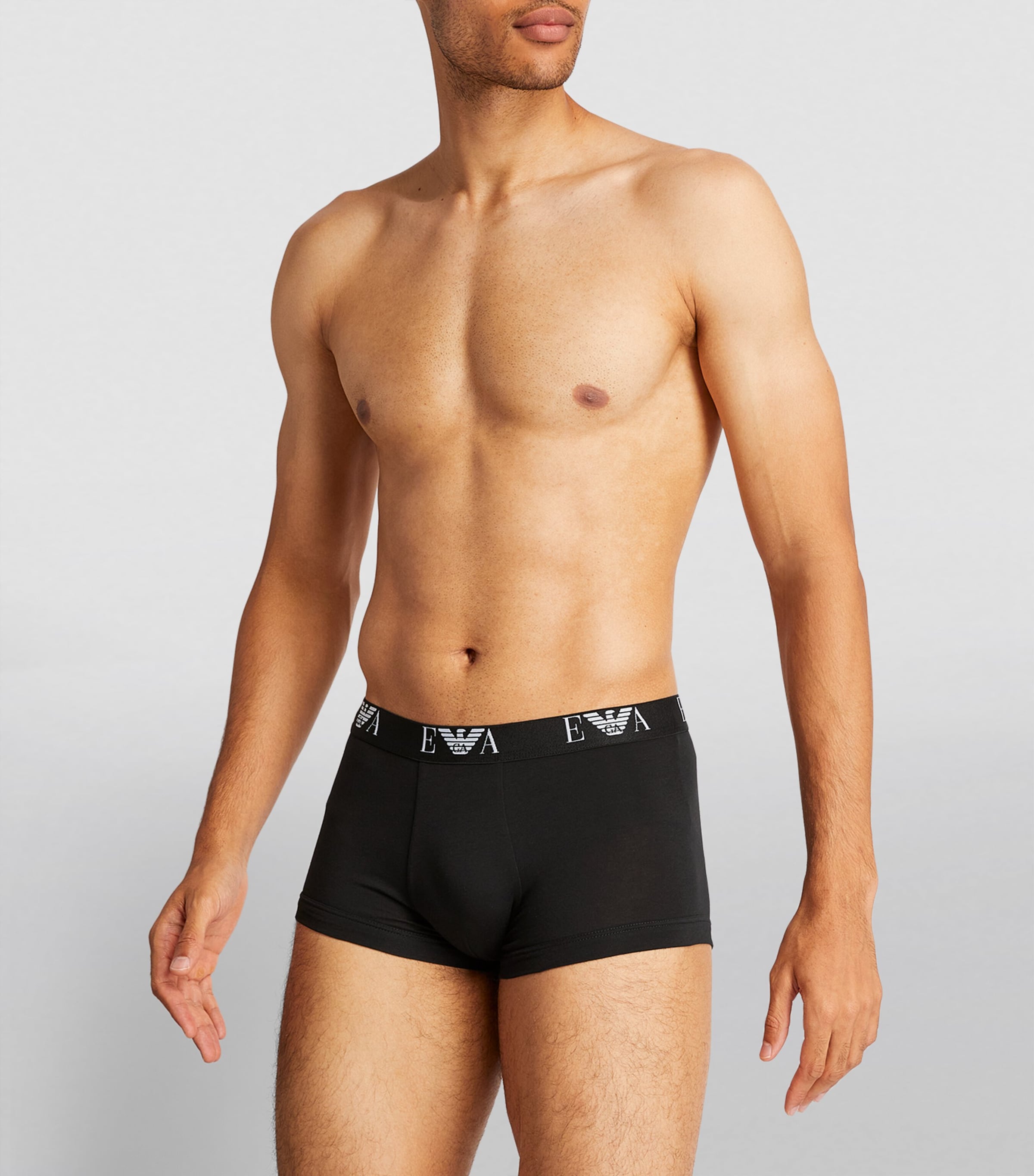 Stretch-Cotton Eagle Monogram Trunks (Pack of 3) 21320 BLK Image 2
