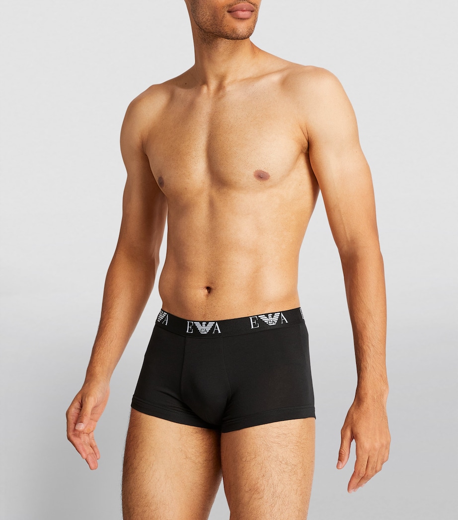 Stretch-Cotton Eagle Monogram Trunks (Pack of 3) 21320 BLK Image 2