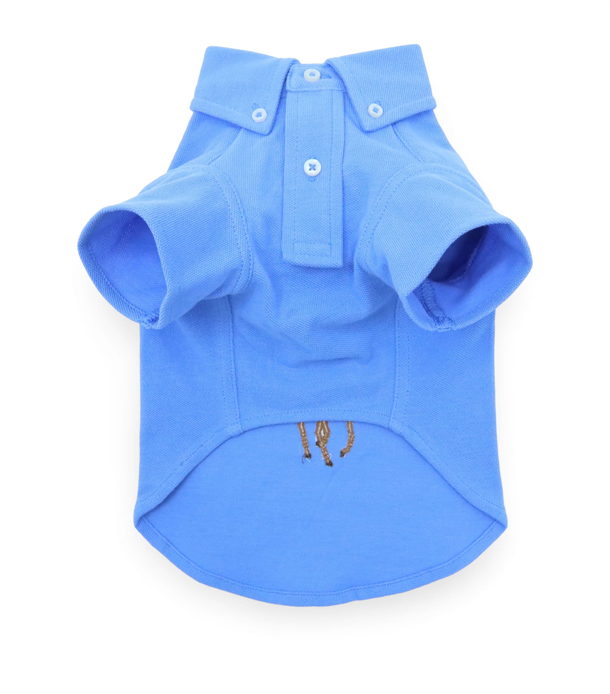 Mesh Cotton Polo Pony Dog Shirt (Small) ISLAND BLUE Image 2