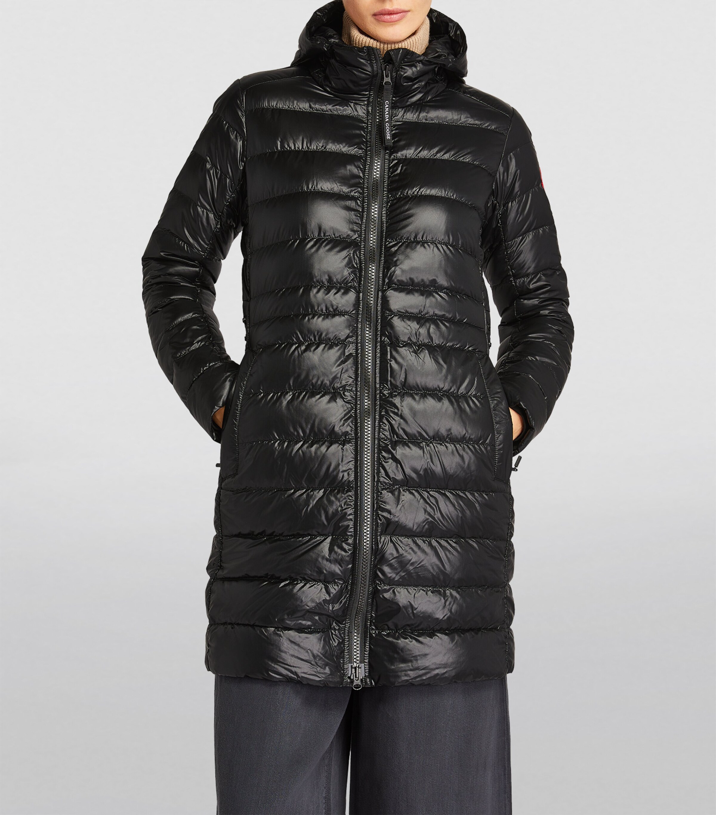Canada Goose Womens Down-Filled Hooded Cypress Jacket Black Image 4