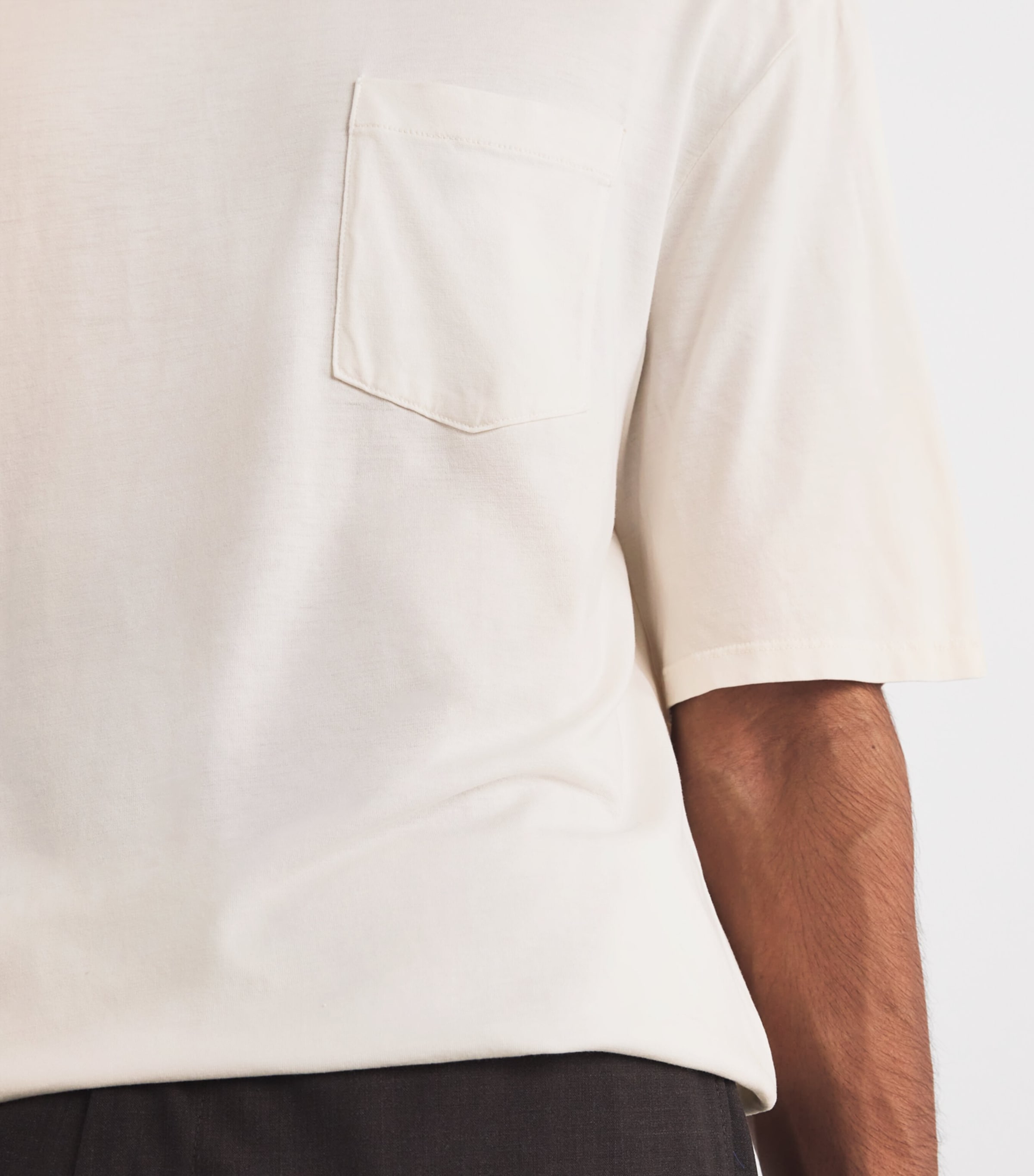 Crew-Neck T-Shirt CREAM Image 6