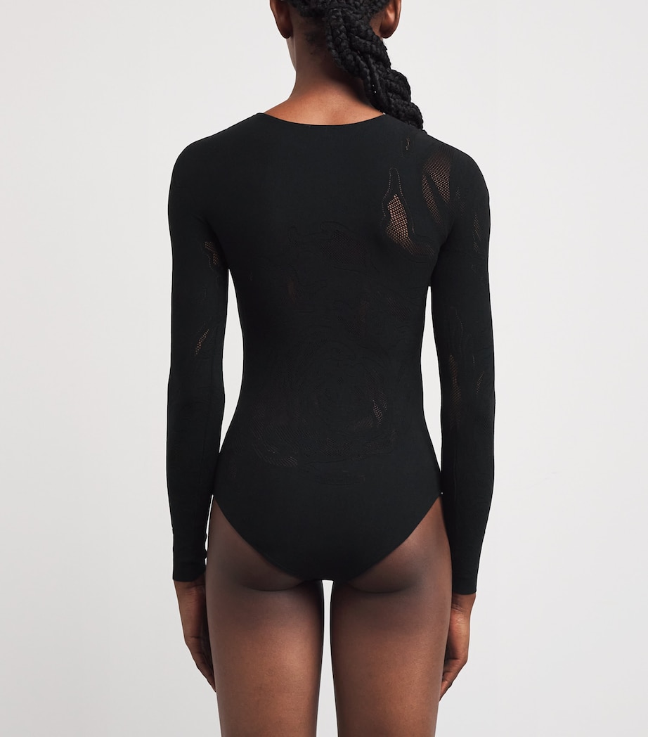 Net Rose Bodysuit 7005 BLACK Image 4