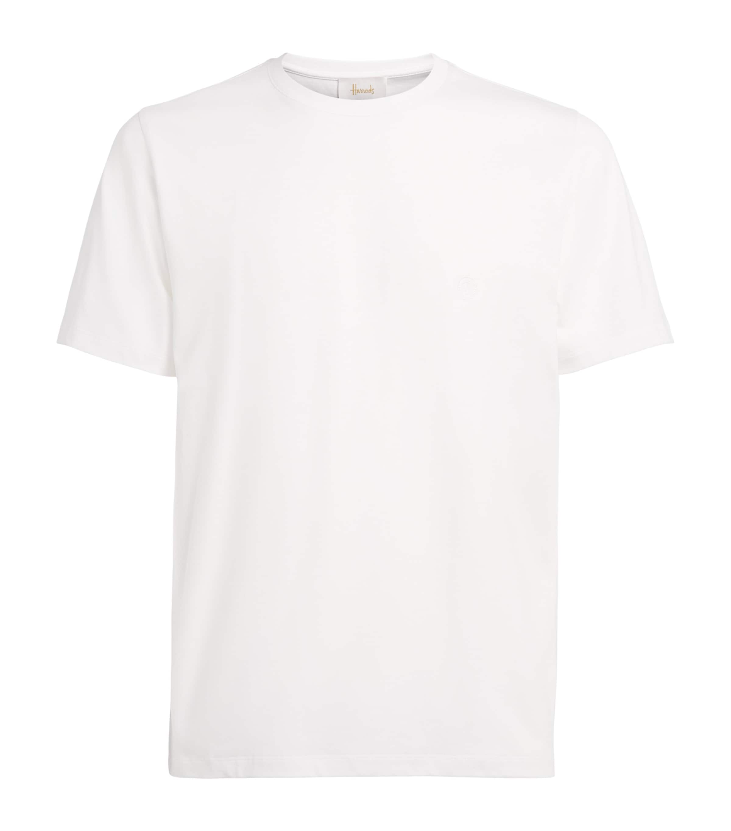 Harrods Mens Cotton Logo T-Shirt White Image 1