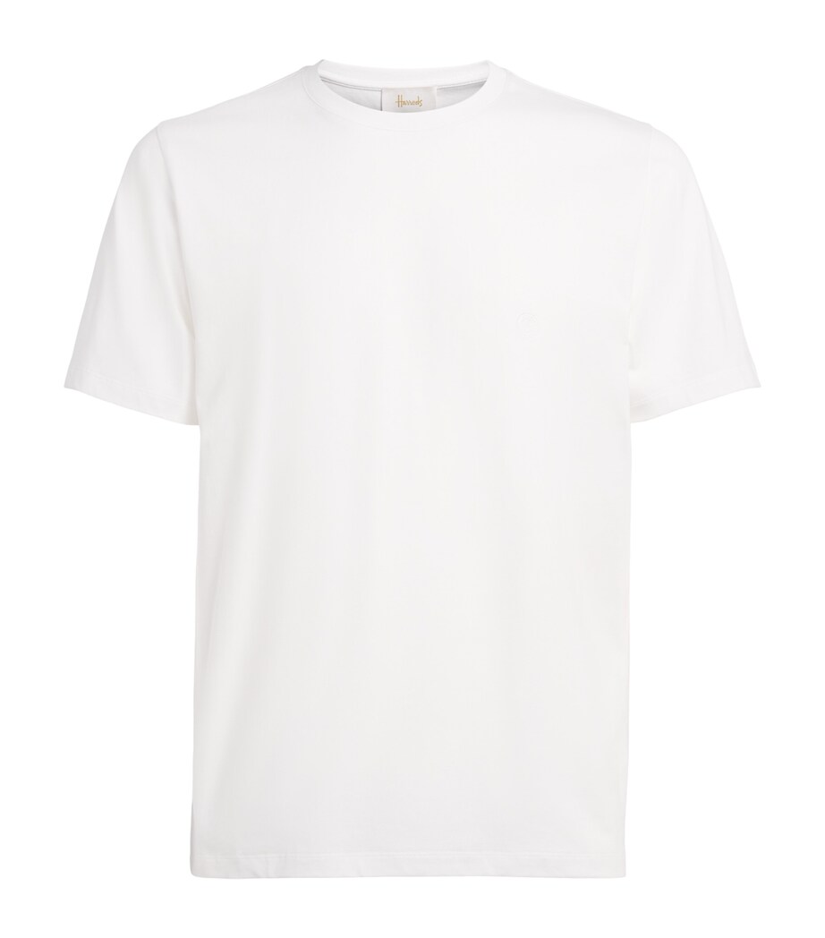 Harrods Mens Cotton Logo T-Shirt White Image 1
