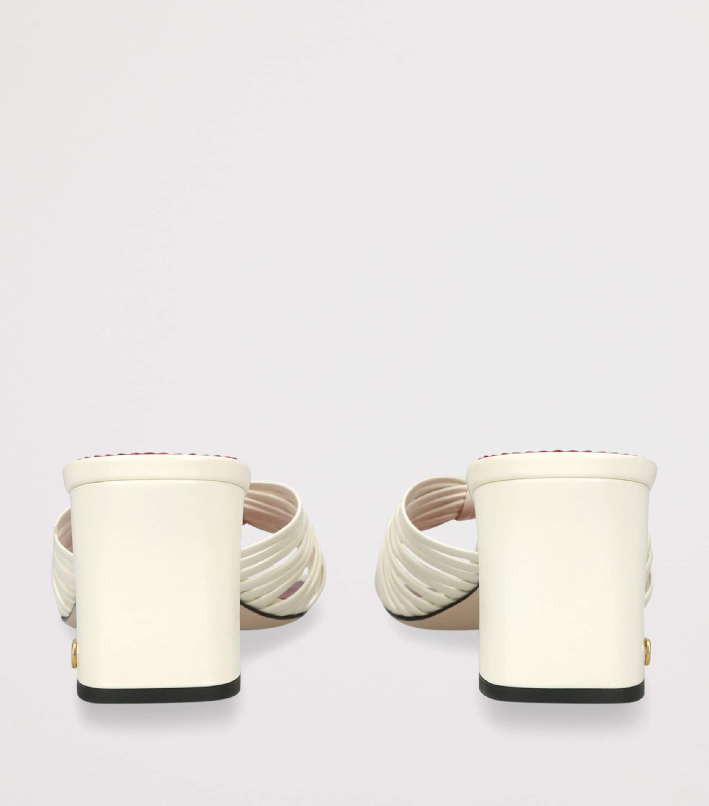 Valentino Garavani Leather Annet Heeled Mules 60 White Image 4